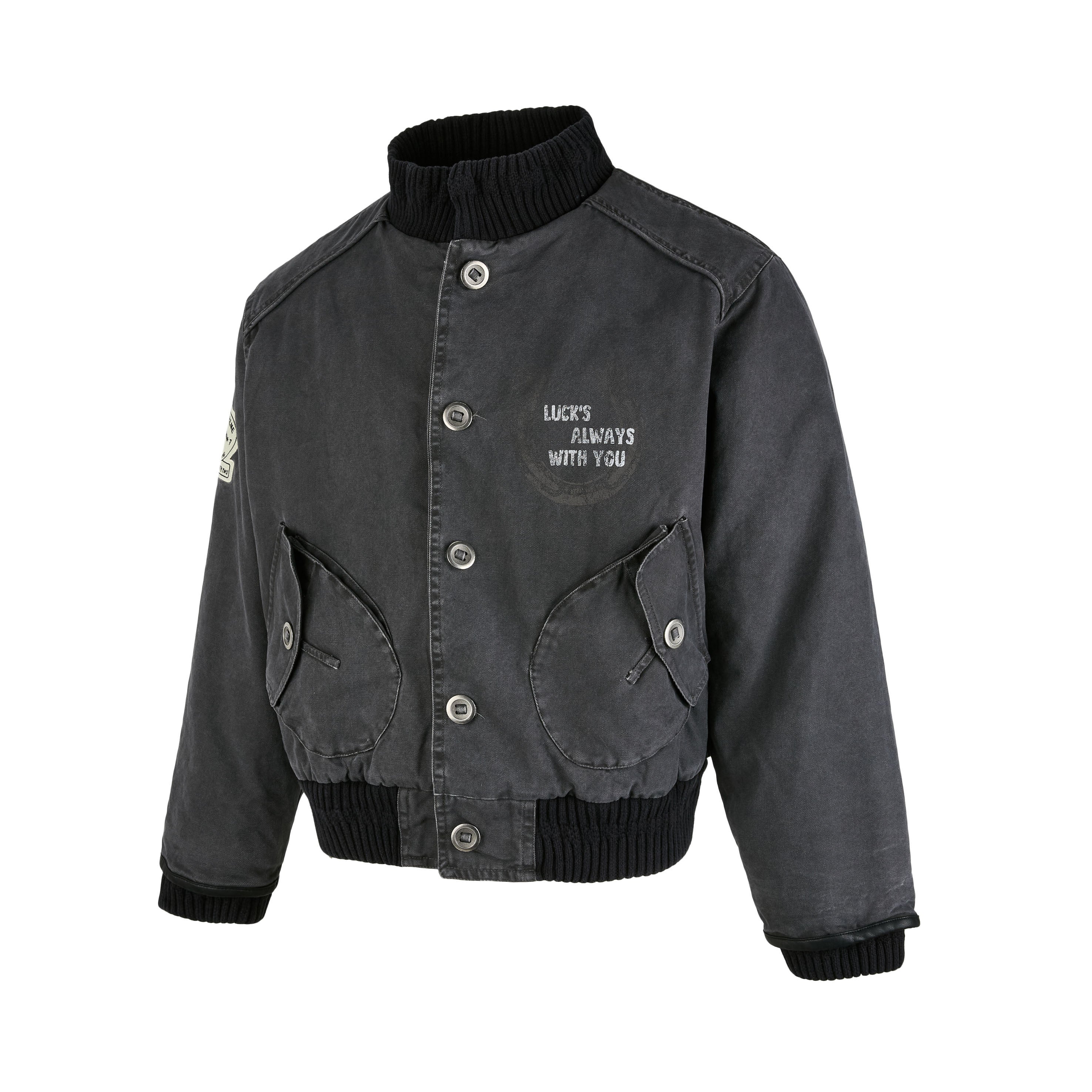 Omirad Vintage Washed Varsity Bomber Jacket | Cropped Fit