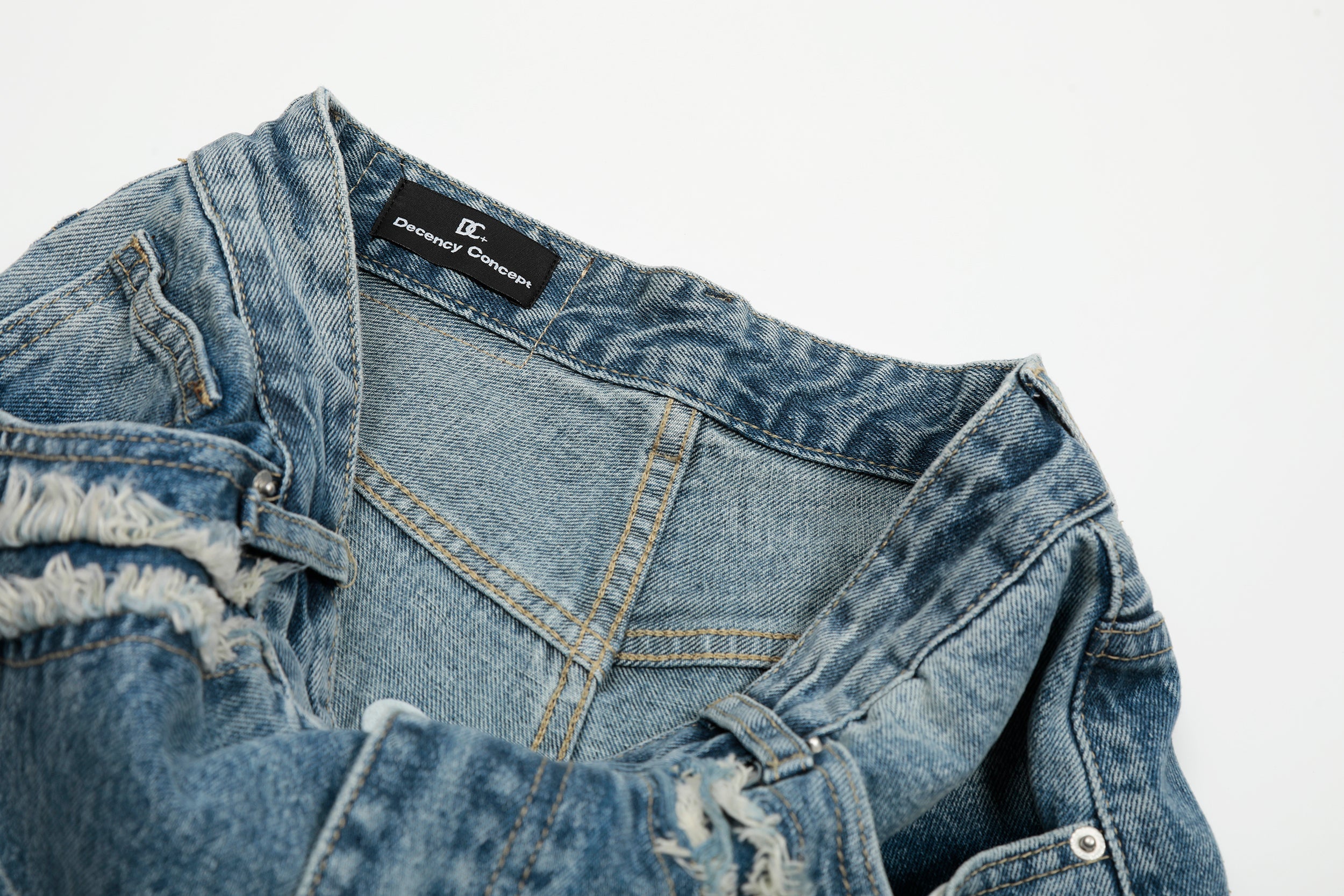 Fringe-Detail Vintage Wide-Leg Jeans | Omirad