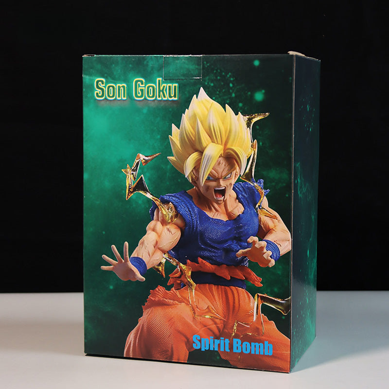 Dragon Ball Z Action Figure - Goku vs. Majin Buu with LED Light Effect, 19.5cm Tall, Collectible Figurine