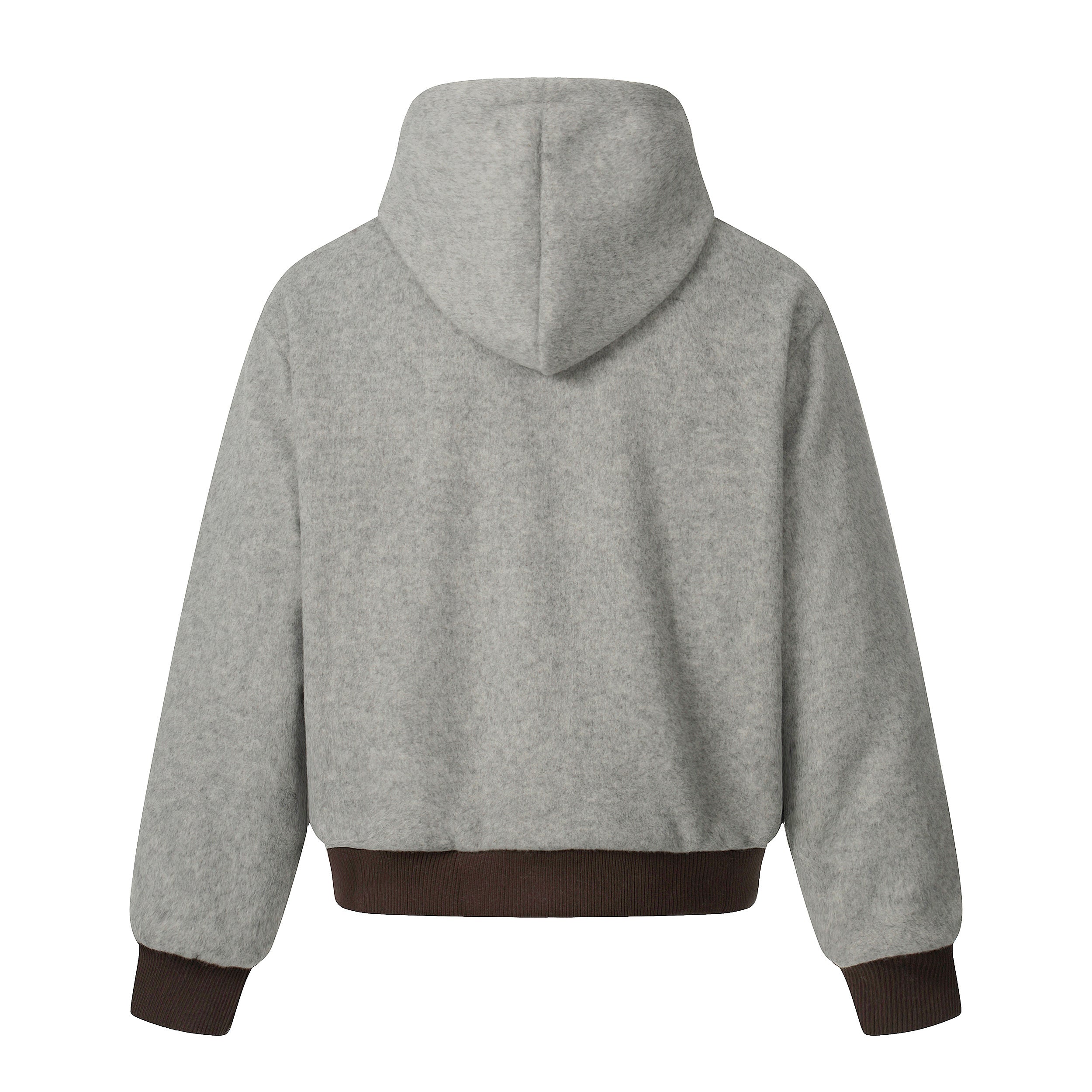 Wool Blend Fleece Hooded Bomber Jacket | Omirad