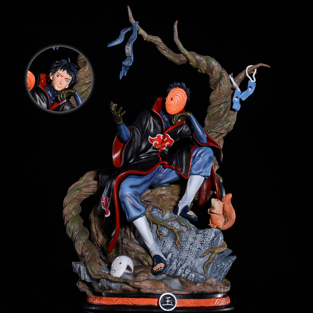 Tobi (Uchiha obito) Figura - 30cm | Akatsuki | Máscara removível | Naruto colecionável