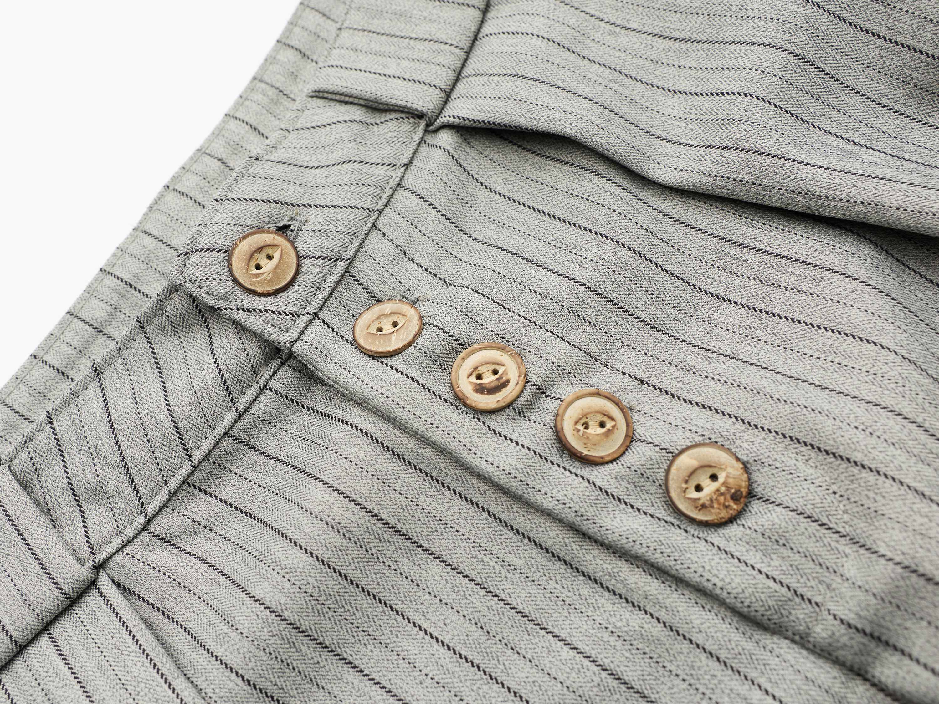 Deconstructed Pinstripe Wide-Leg Trousers | Retro Tailored Fit