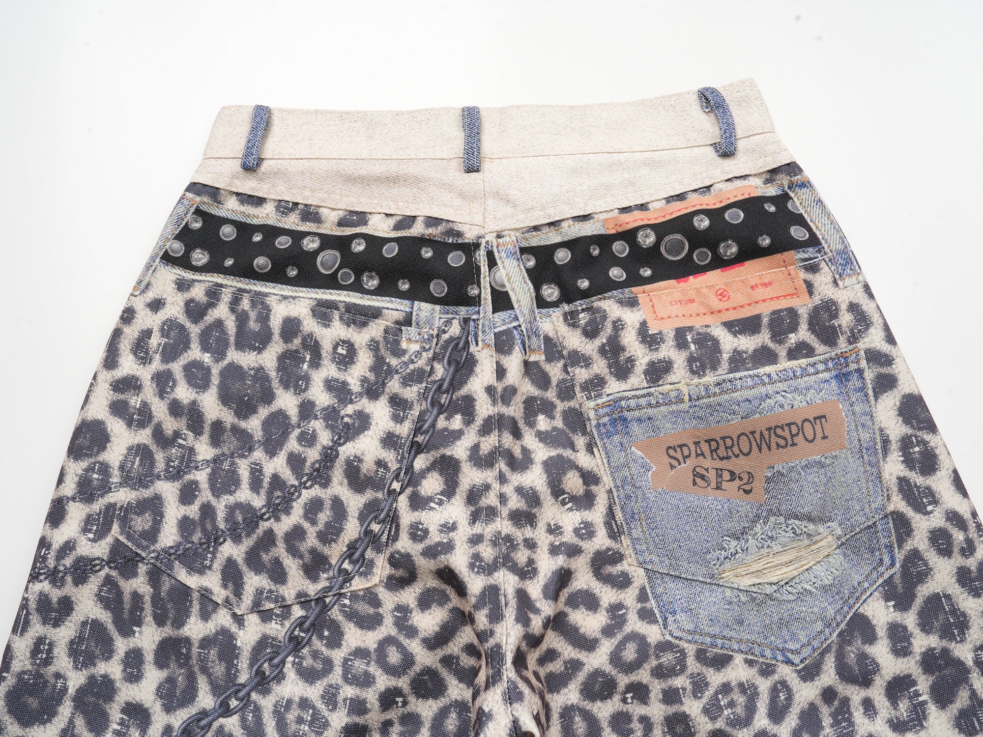 Leopard Print Patchwork Wide-Leg Pants | Y2K Streetwear
