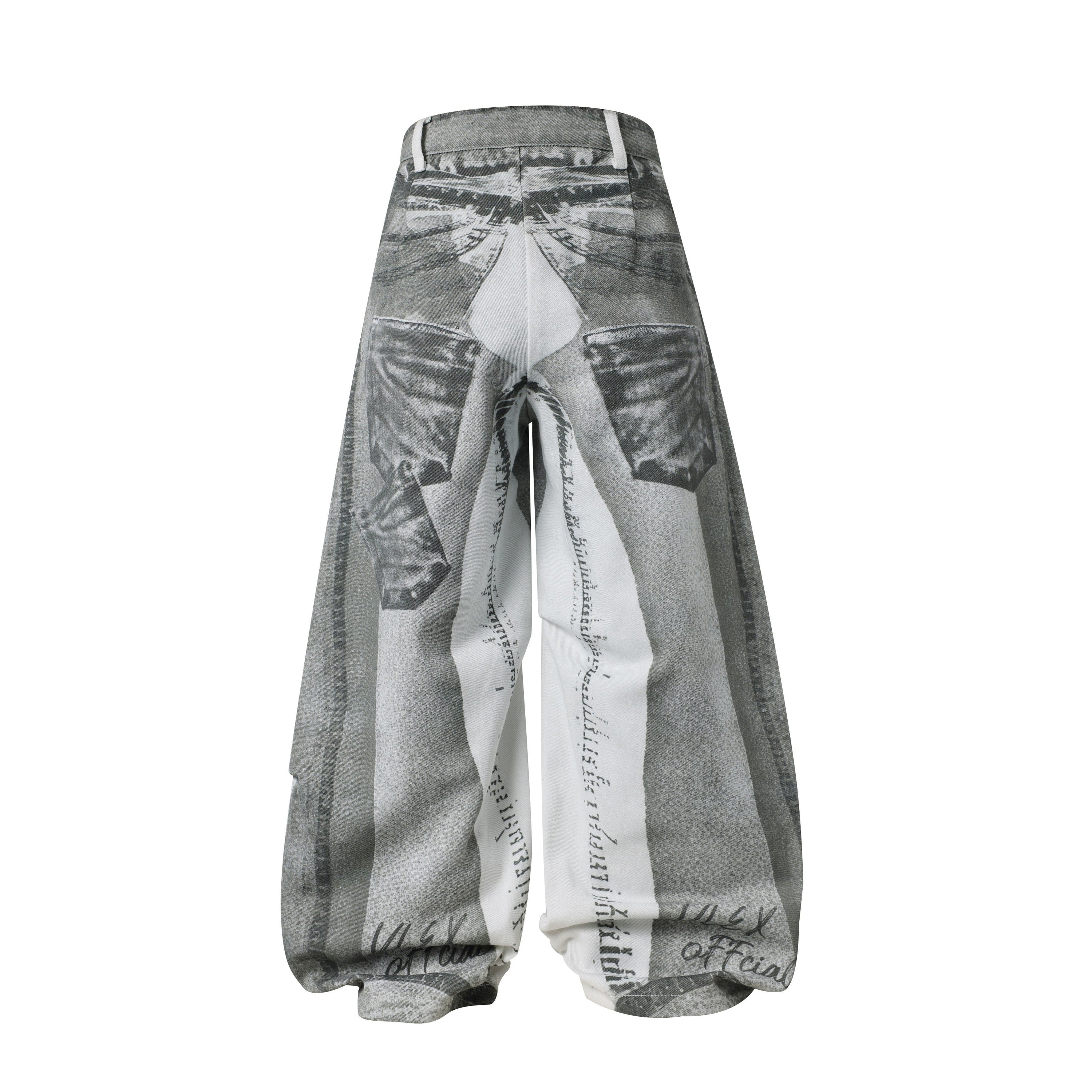 Omirad Graphic Panel Wide-Leg Pants | Streetwear Collage Print