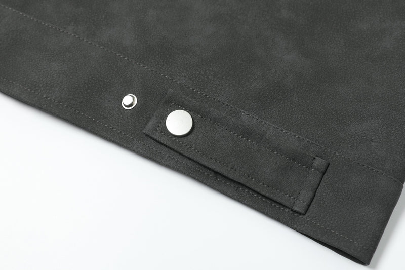Stand Collar PU Zip Jacket | Minimal Street Style