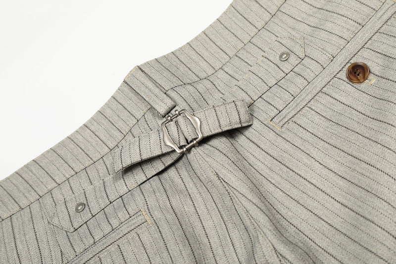 Pinstripe Barrel Leg Trousers | Vintage Wide Leg Pants