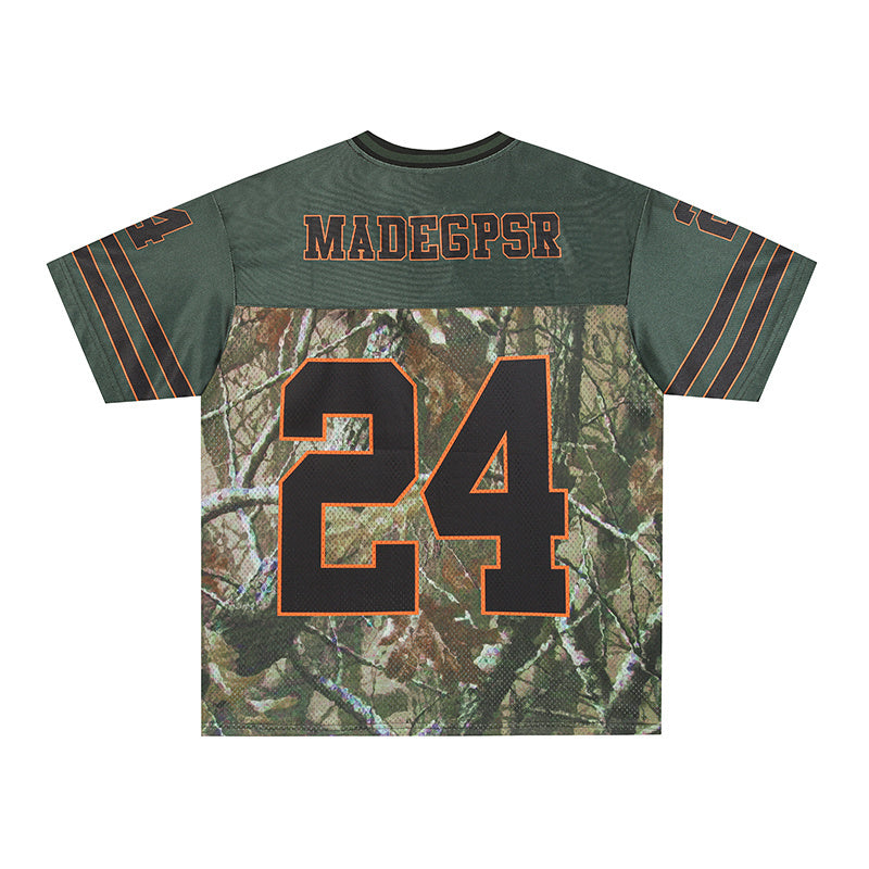 Camo Number Football Jersey | Streetwear Sports Jersey #24
