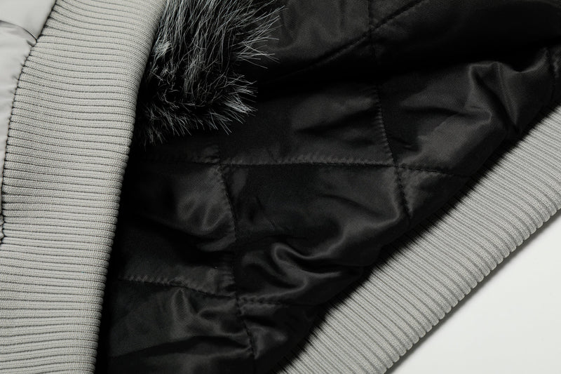 Faux Fur Hood Utility Bomber Jacket | Omirad