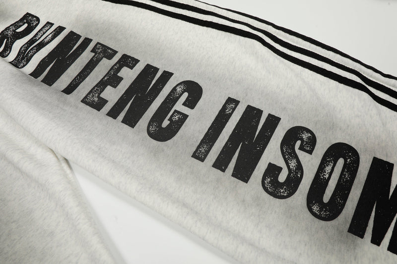 Bold Letter Triple Stripe Track Pants | Oversized Streetwear