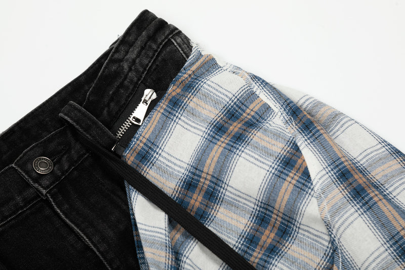 Omirad Layered Plaid Skirt-Pants | Deconstructed Streetwear