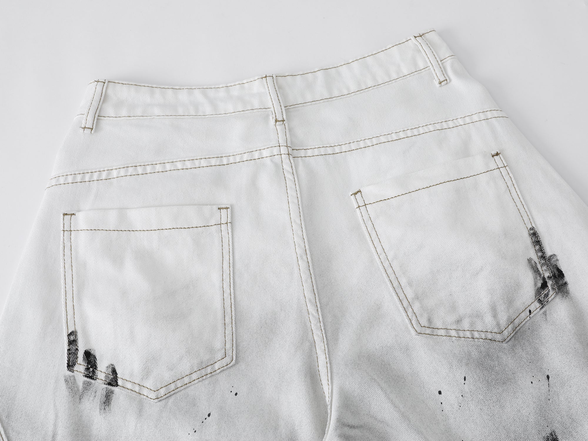 Omirad Distressed Gradient Wide-Leg Denim Shorts
