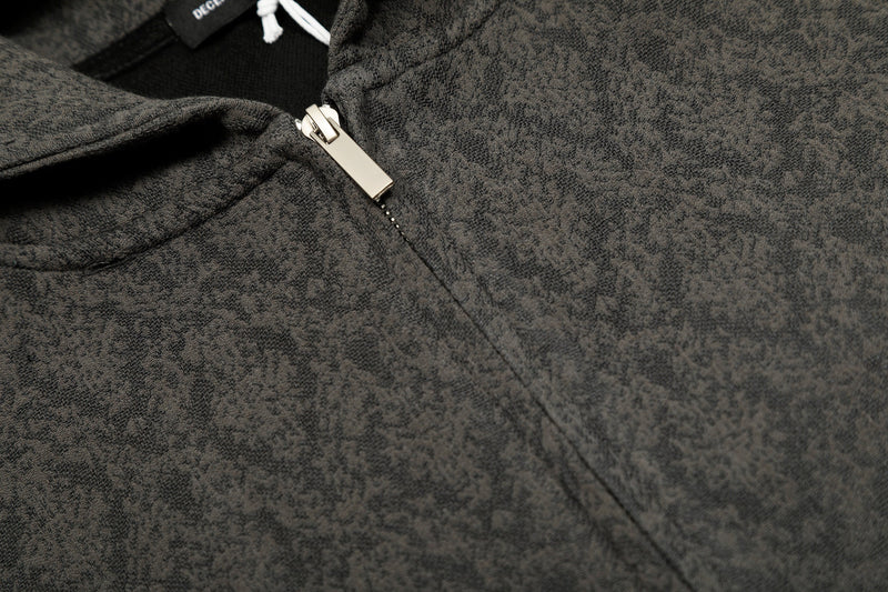 Omirad All-Over Patterned Zip-Up Hoodie | Streetwear