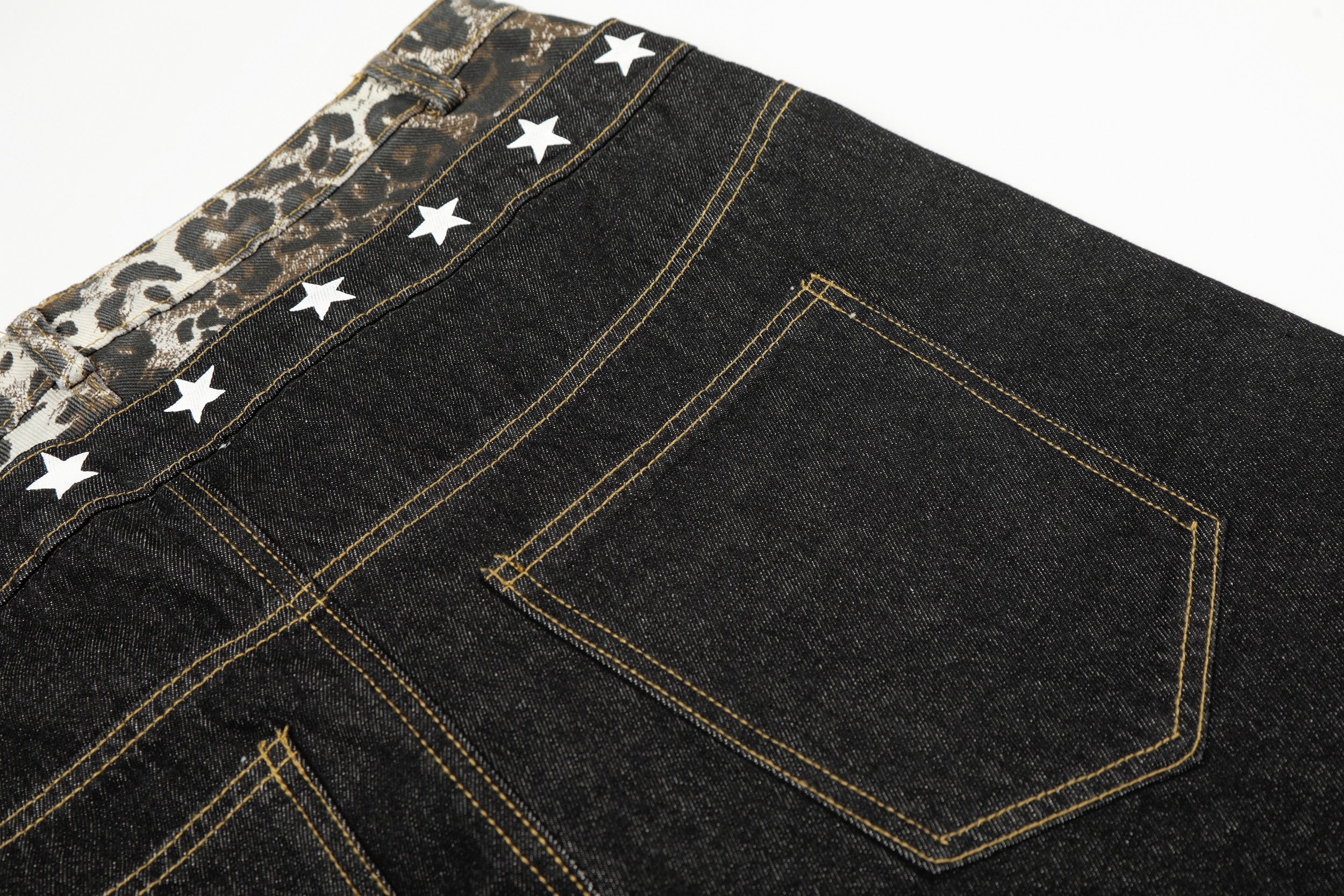 Omirad Leopard Star Lace-Up Wide-Leg Jeans | Y2K Denim