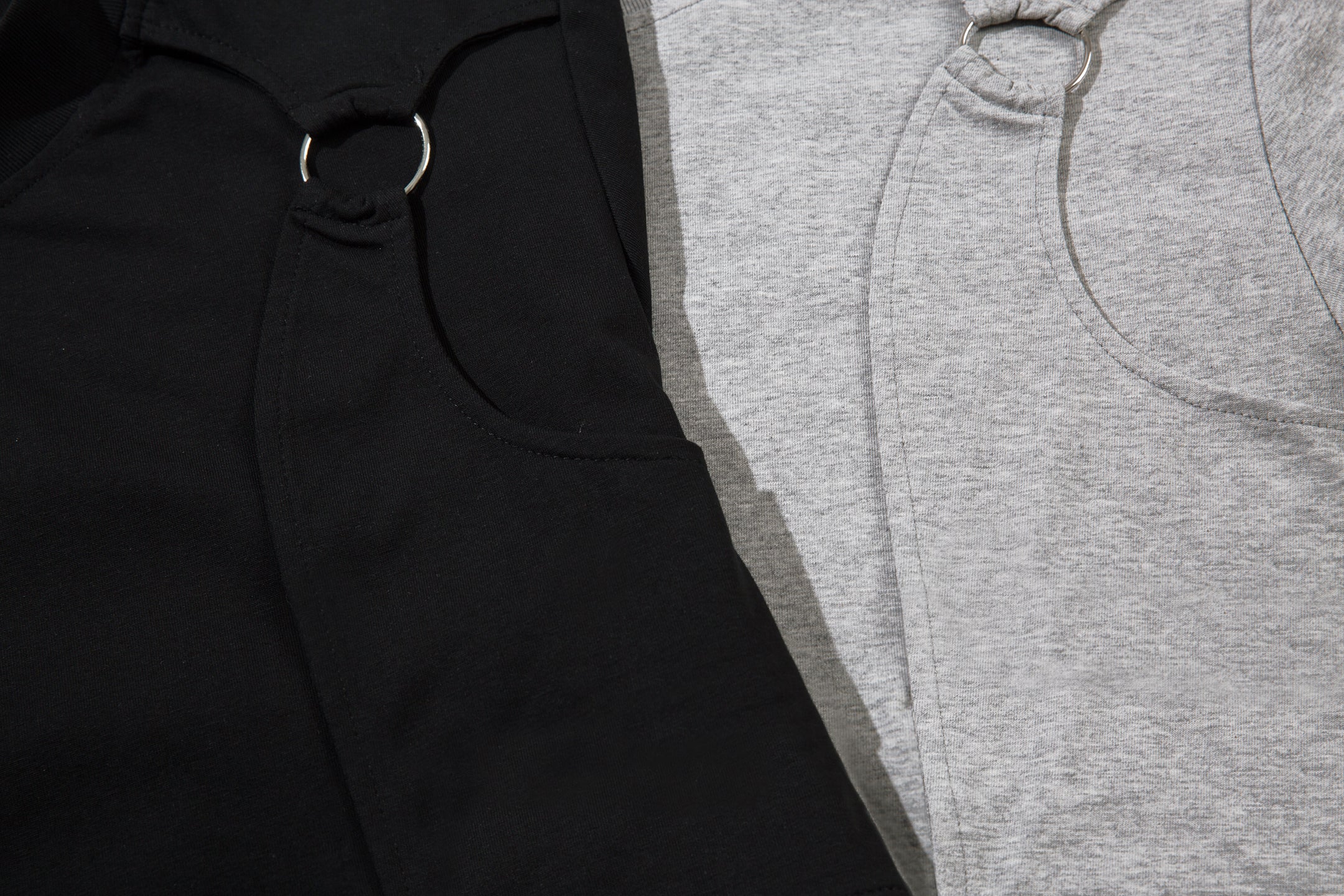 Omirad Structured Panel Long Sleeve Tee | Metal Ring Detail
