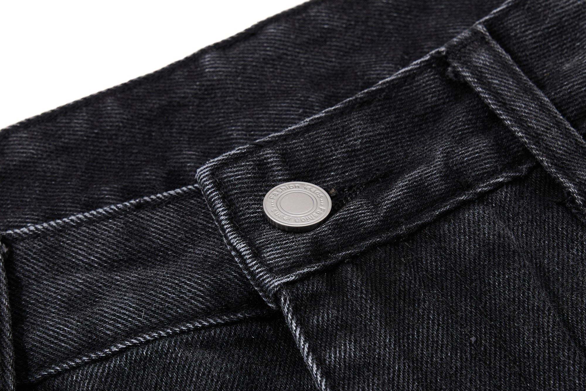 Graphic Panel Wide-Leg Denim Jeans | Vintage Black Streetwear