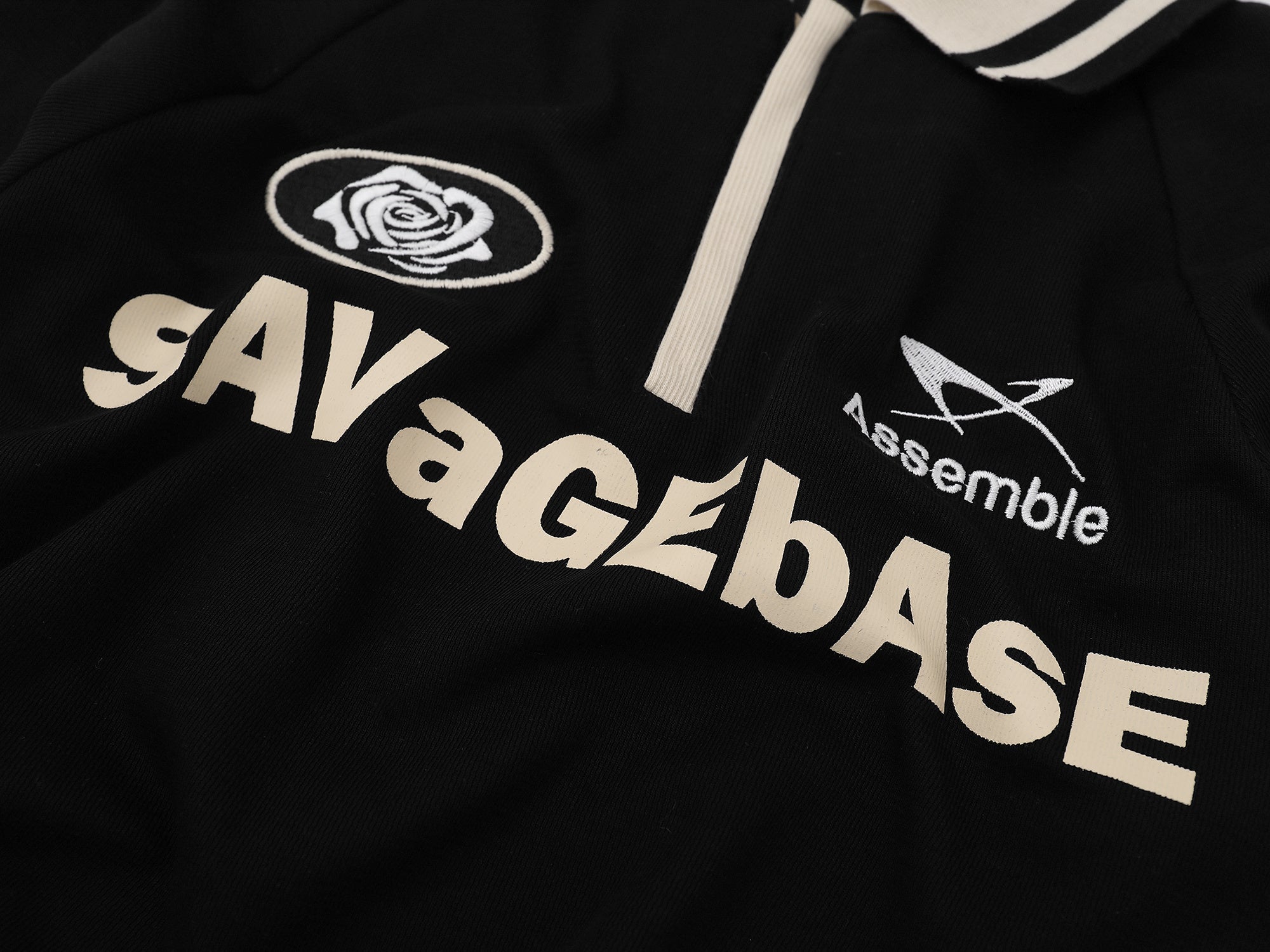 SAVaGEbAsE Retro Rugby Polo Sweatshirt | Varsity Streetwear