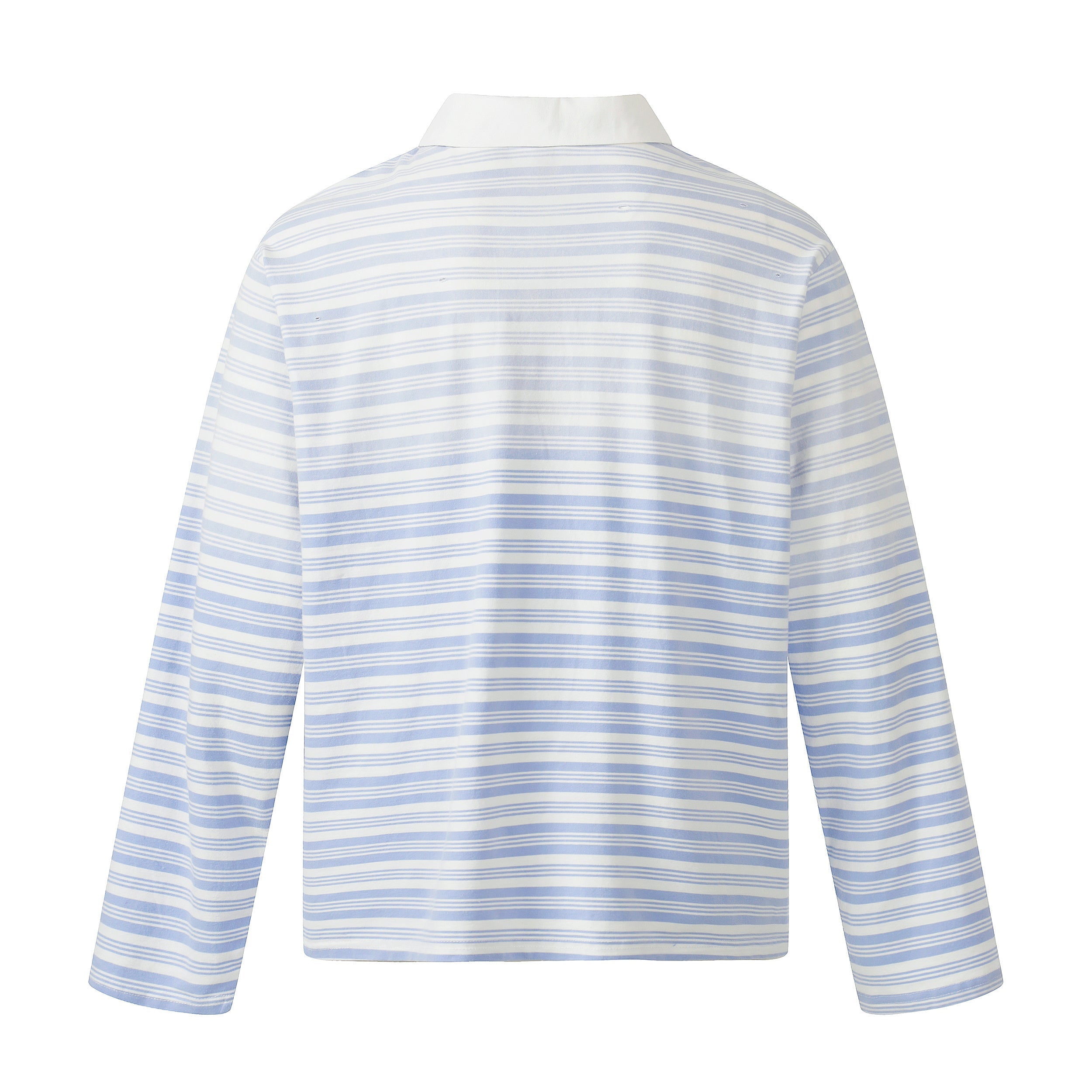 Men's Striped Long Sleeve Polo Shirt | Relaxed Fit Cotton
