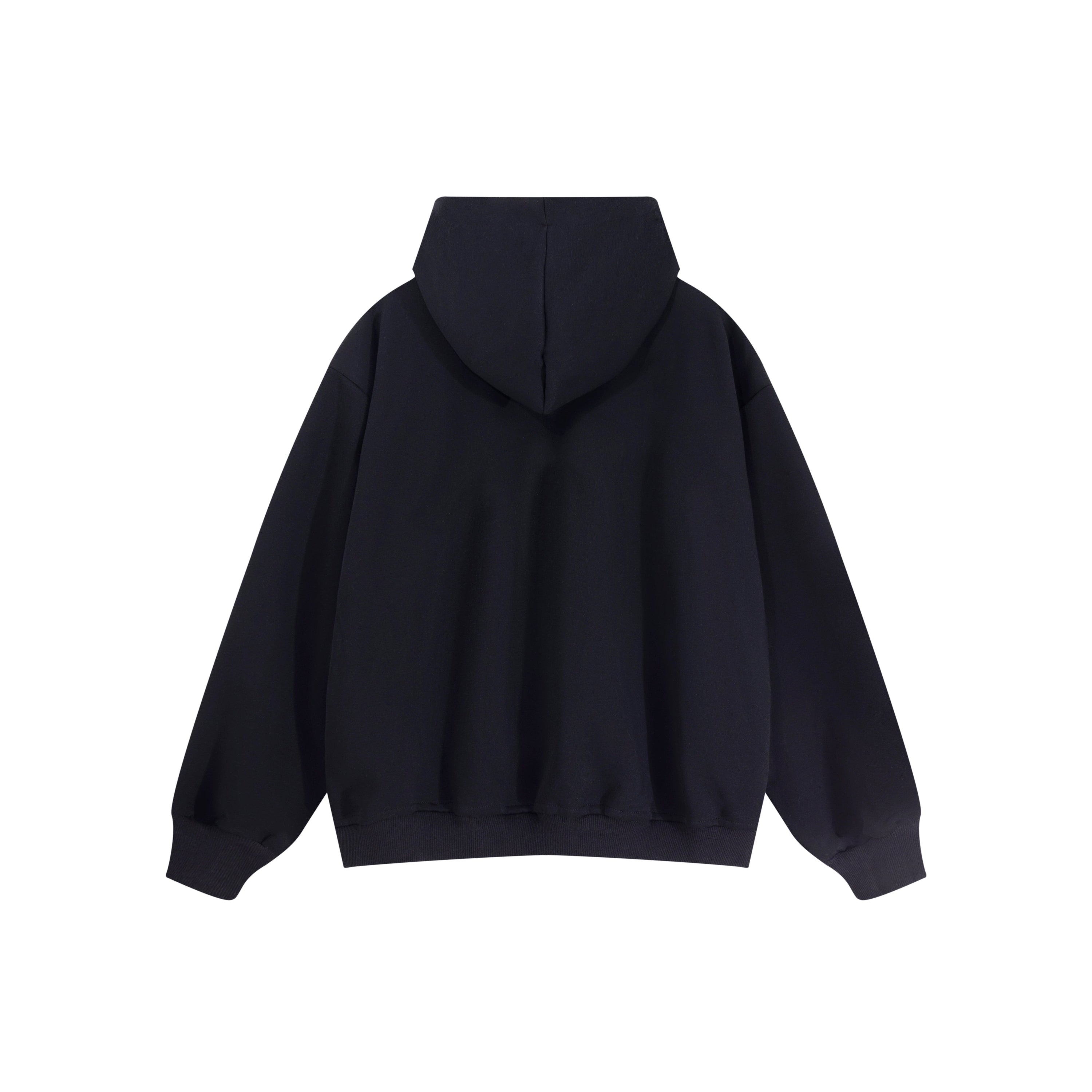 Virosem Star Crest Zip Hoodie | Black Oversized Streetwear