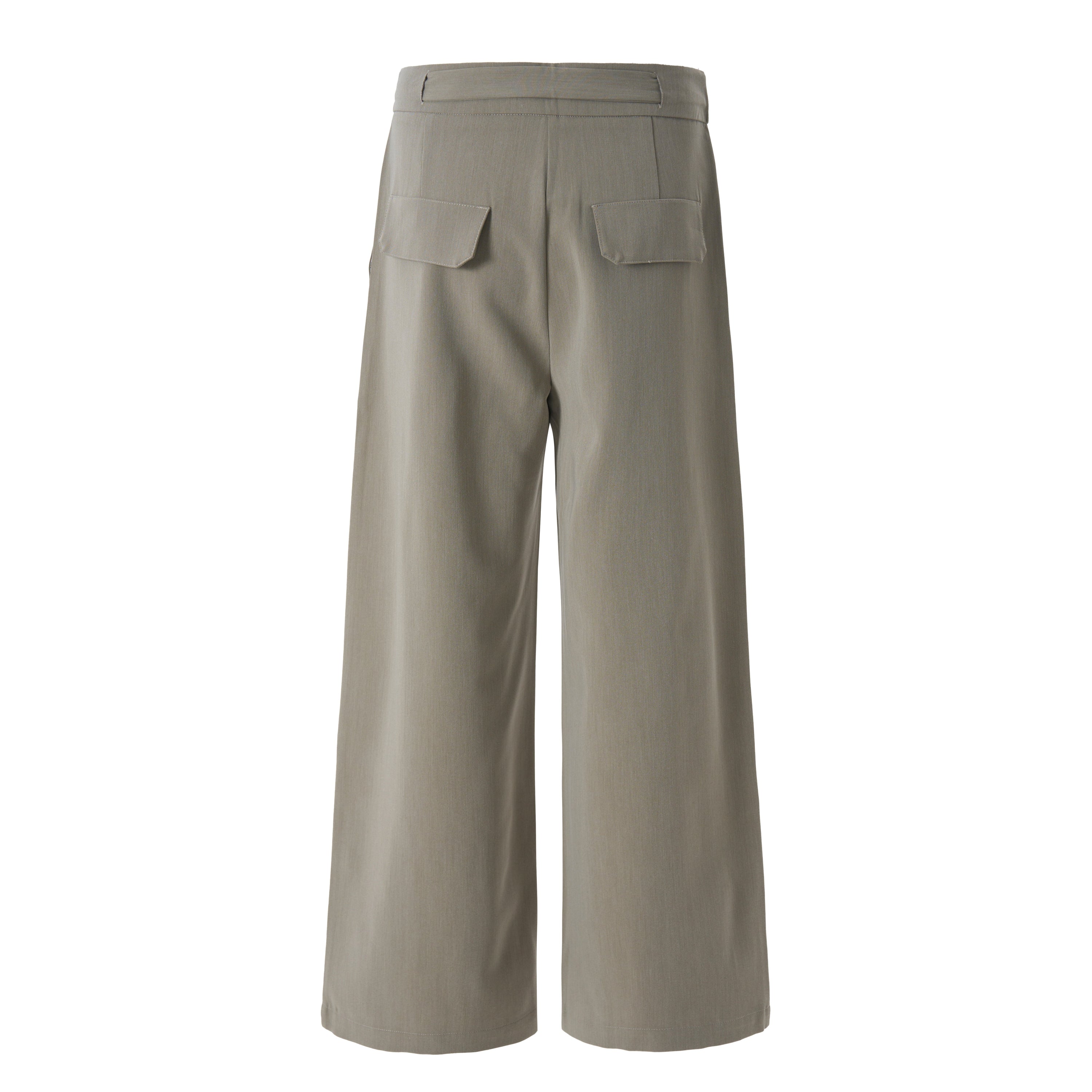 Buckle-Wrap Wide-Leg Trousers | Tailored Street Style