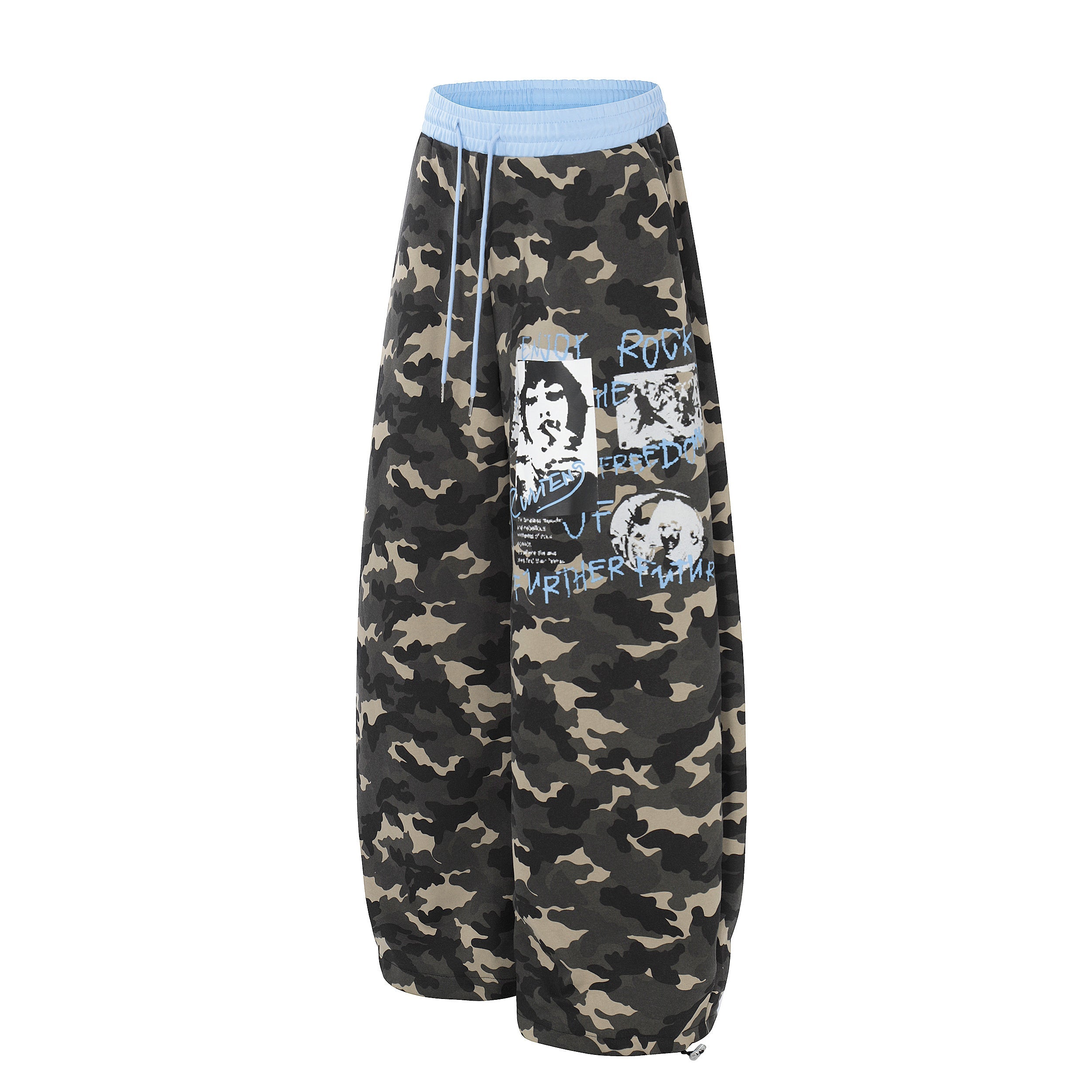 Omirad Graphic Camo Wide-Leg Sweatpants | Street Style