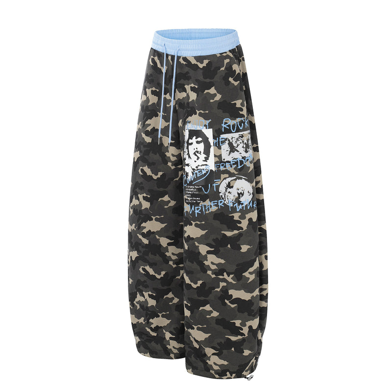 Omirad Graphic Camo Wide-Leg Sweatpants | Street Style