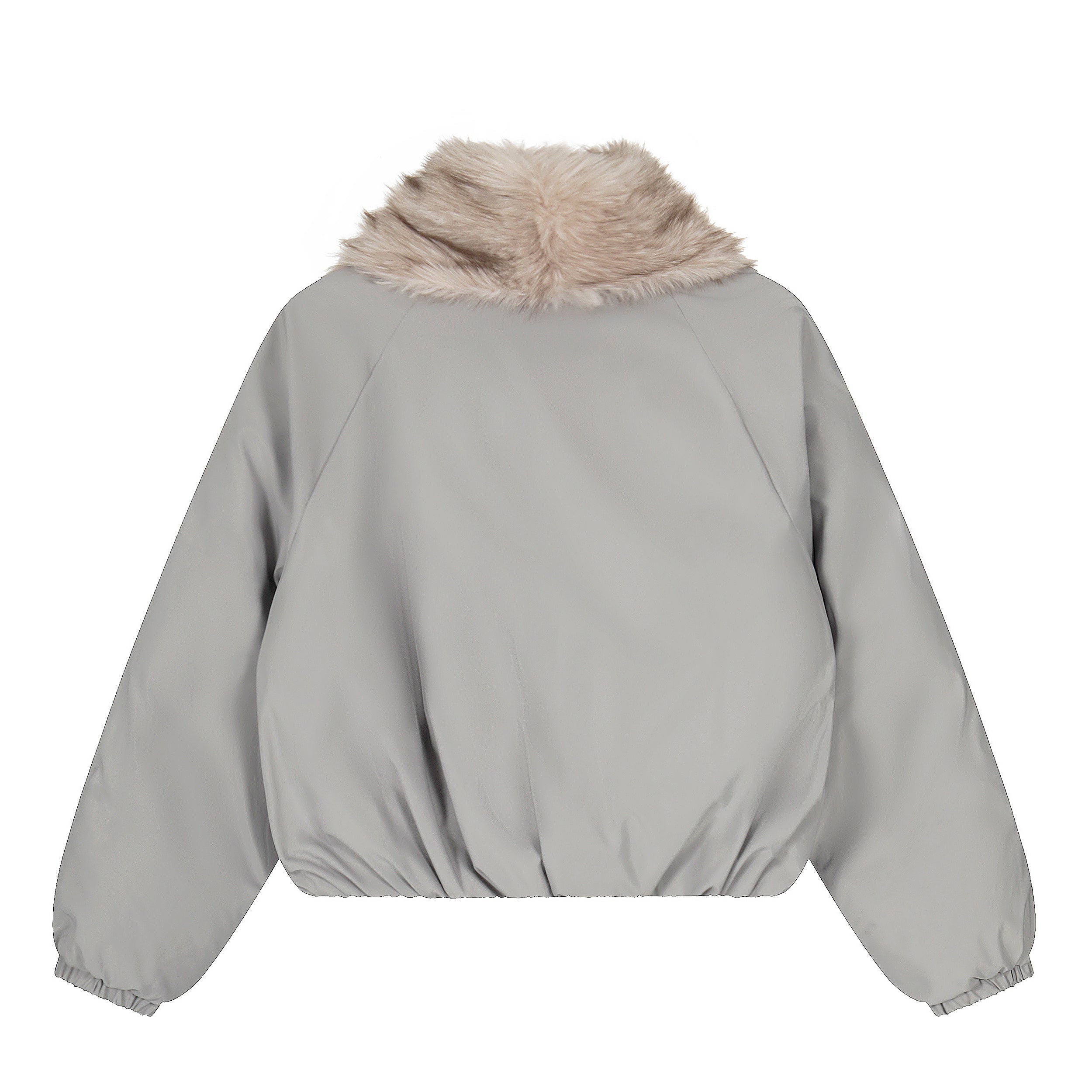 Faux Fur Lapel Drawstring Cropped Jacket | Streetwear