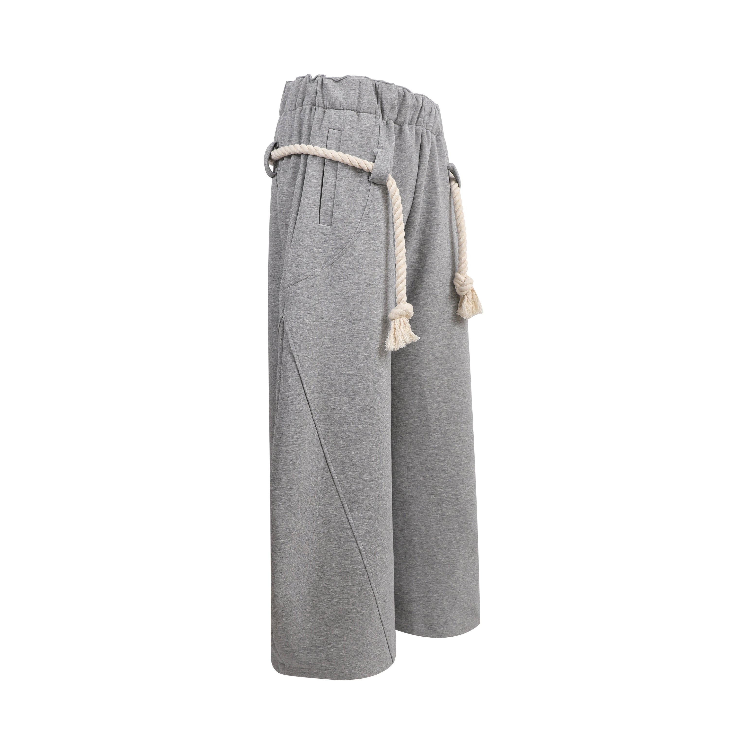 Rope Drawstring Barrel Pants | Wide-Leg Streetwear Trousers