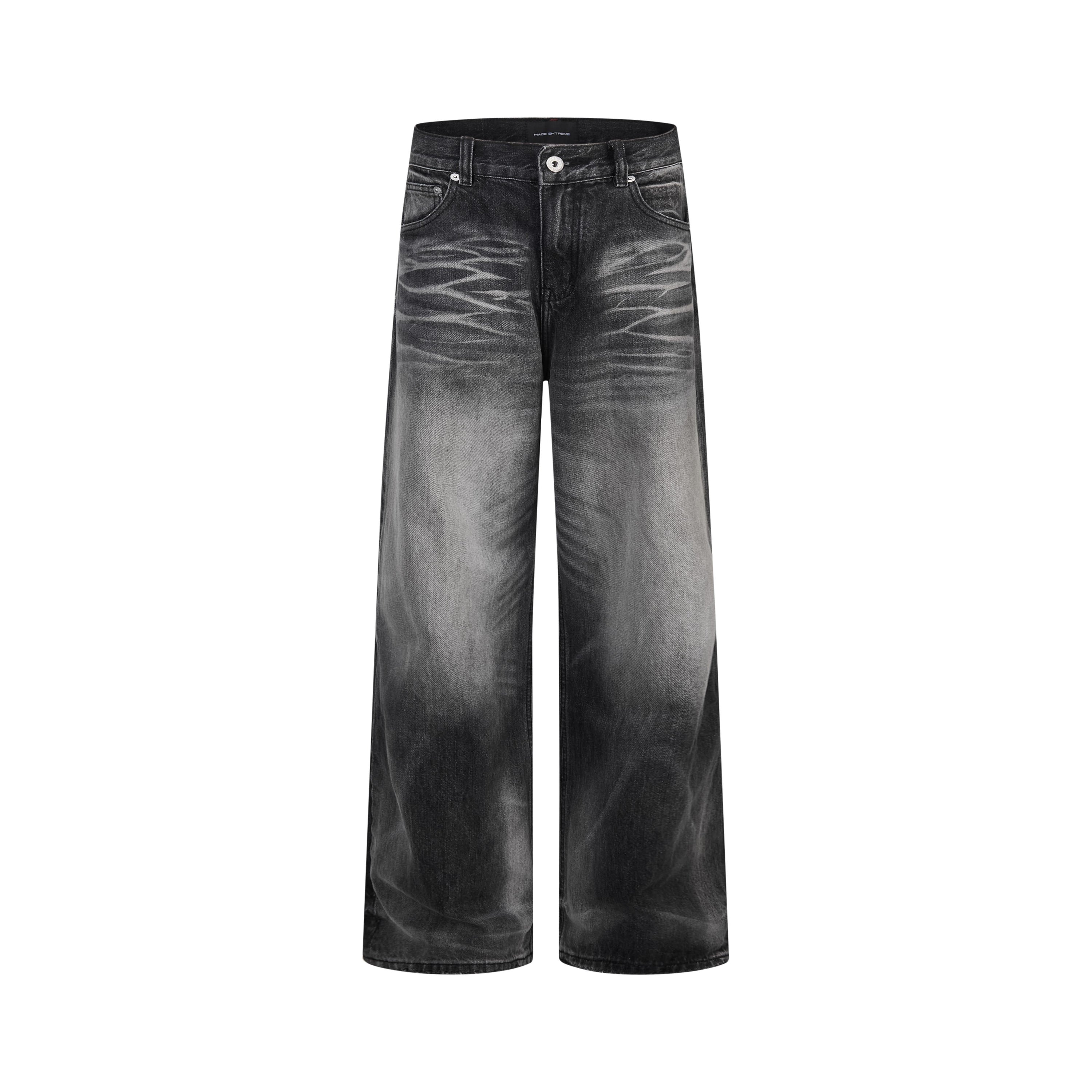 Omirad Vintage Faded Wide-Leg Jeans | 100% Cotton Denim