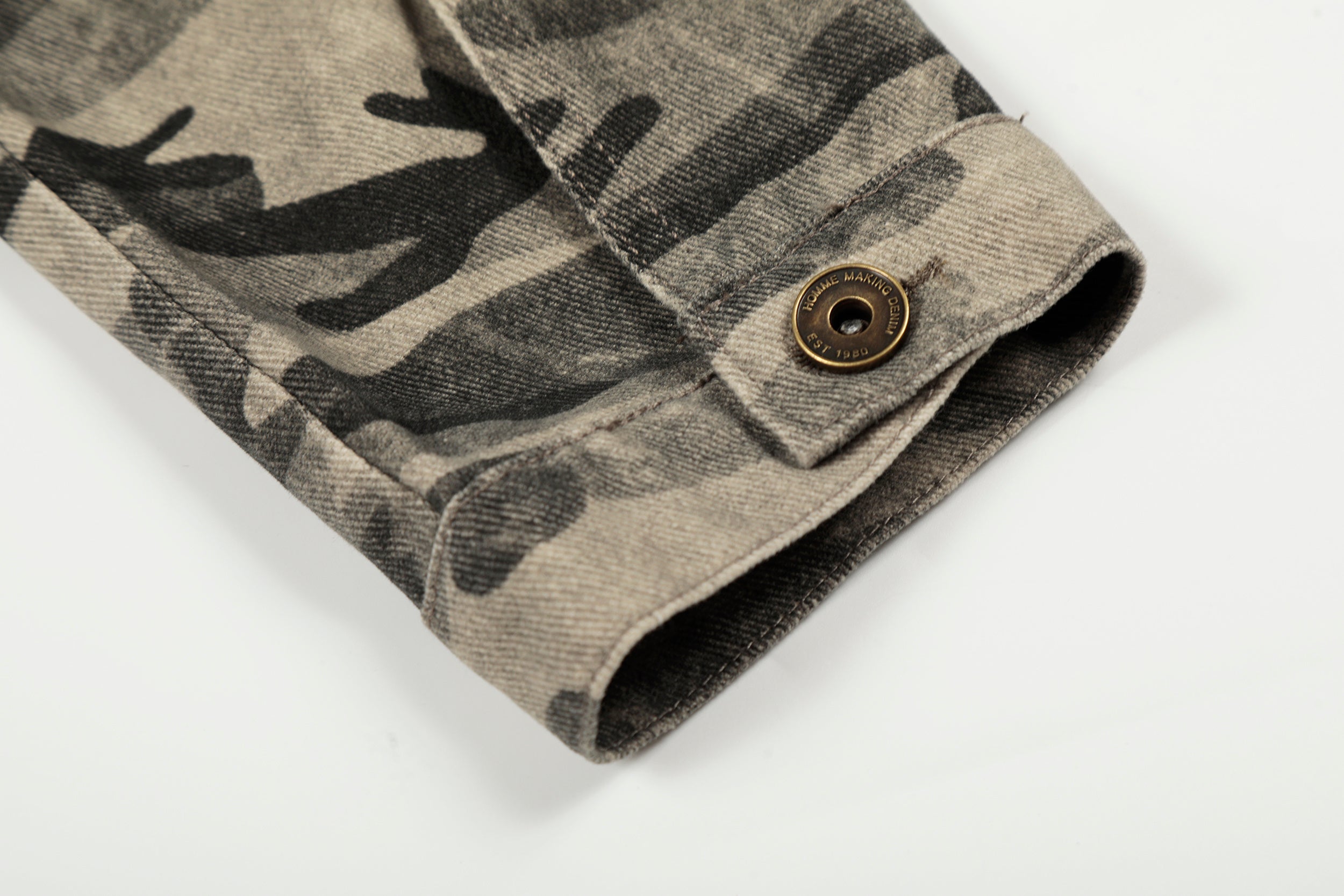 Camo Badge Denim Jacket | Cropped Streetwear Trucker
