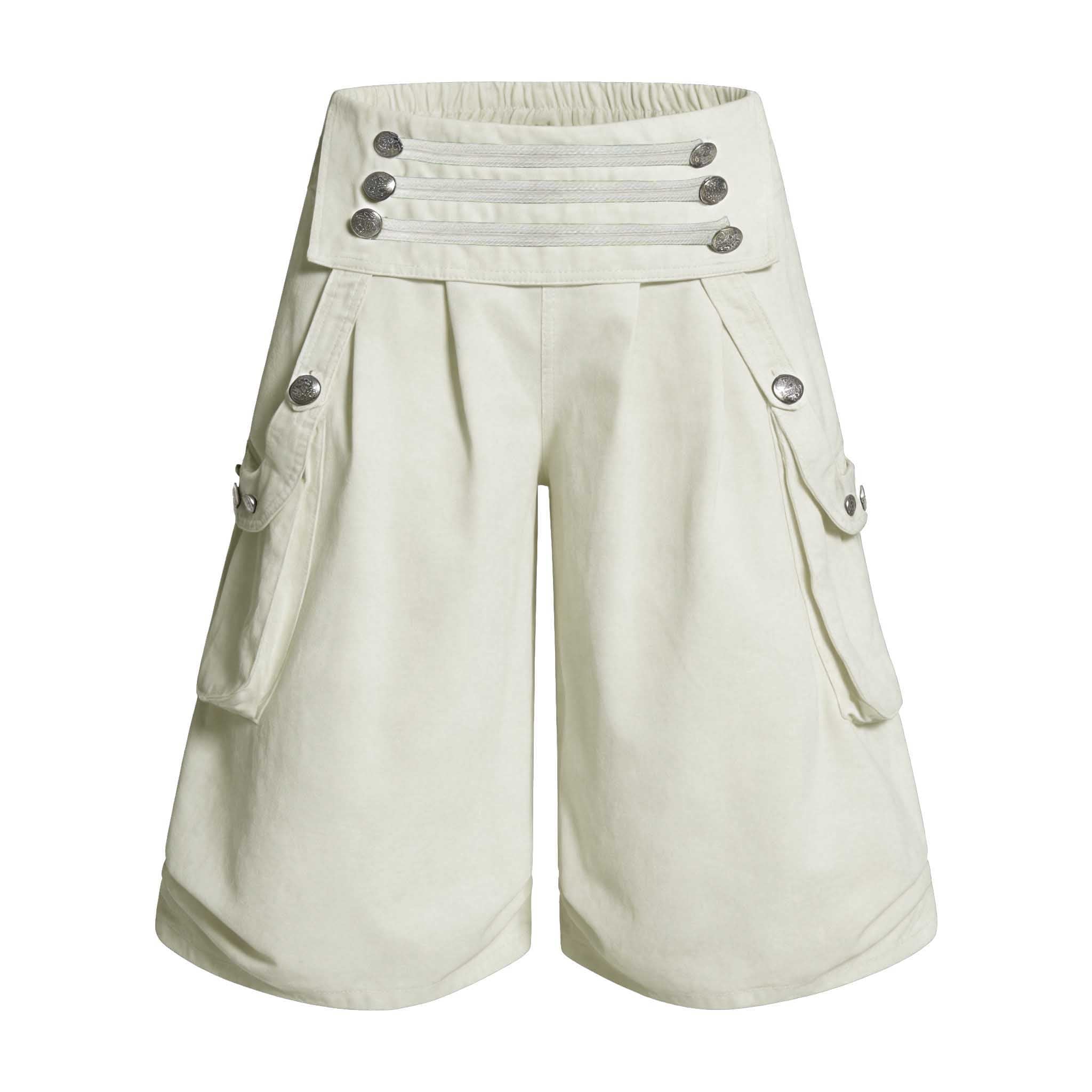 Omirad Military Utility Cargo Shorts | Wide-Leg Cotton