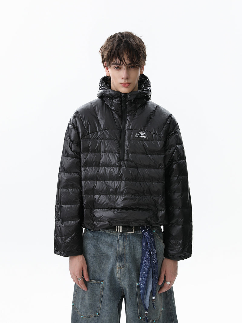 Omirad Lightweight Nylon Puffer Pullover Jacket with Hood