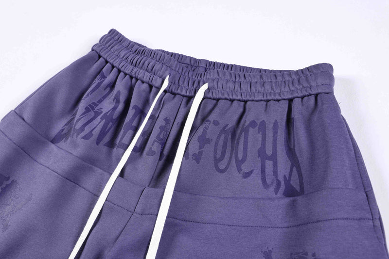 Omirad Gothic Script Wide-Leg Sweatpants | Streetwear