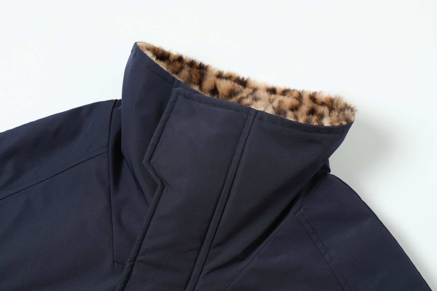 Leopard-Lined Military Bomber Jacket | Streetwear Winter Coat