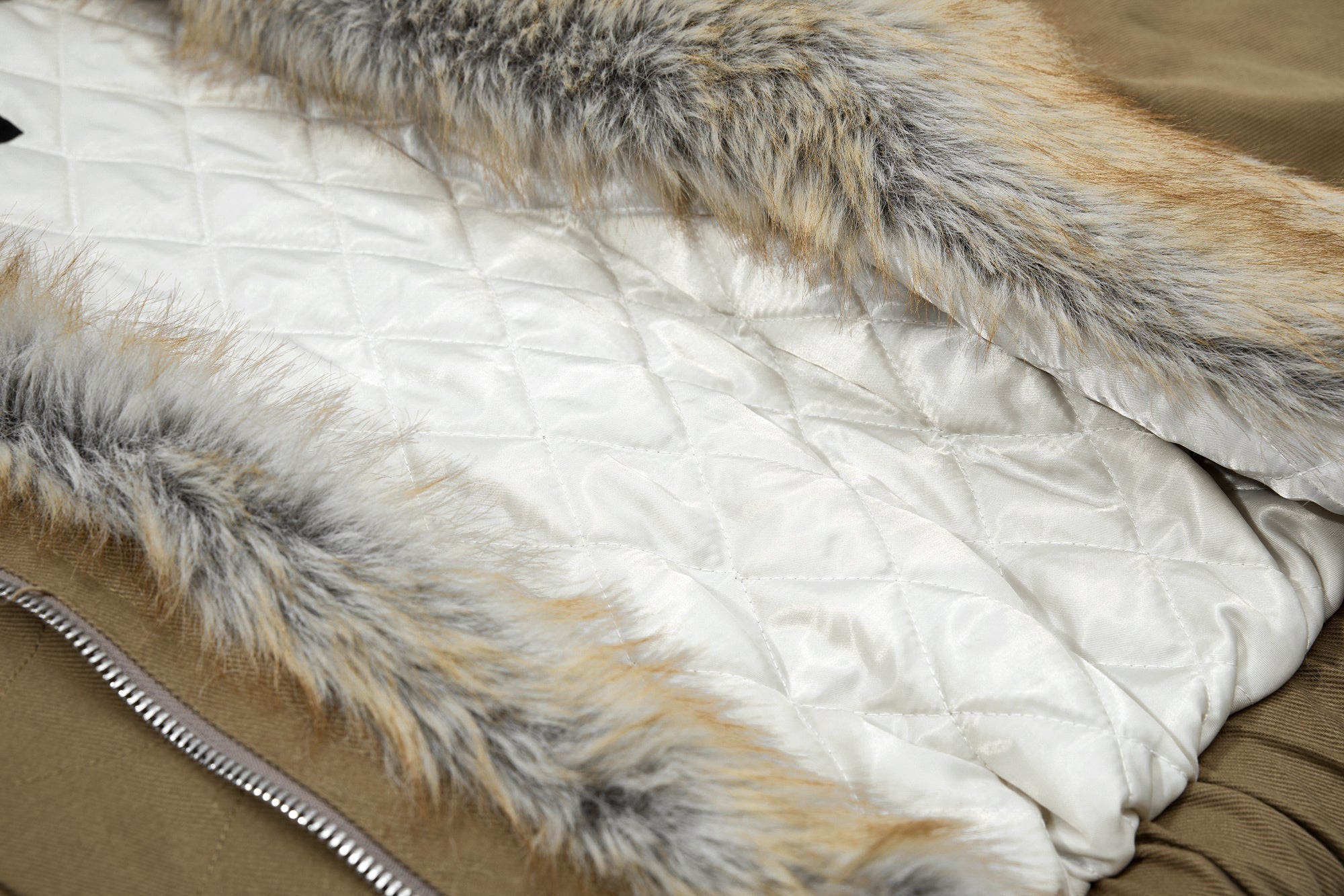 Fur-Lined Cropped Bomber Jacket | High-Neck Cotton Utility