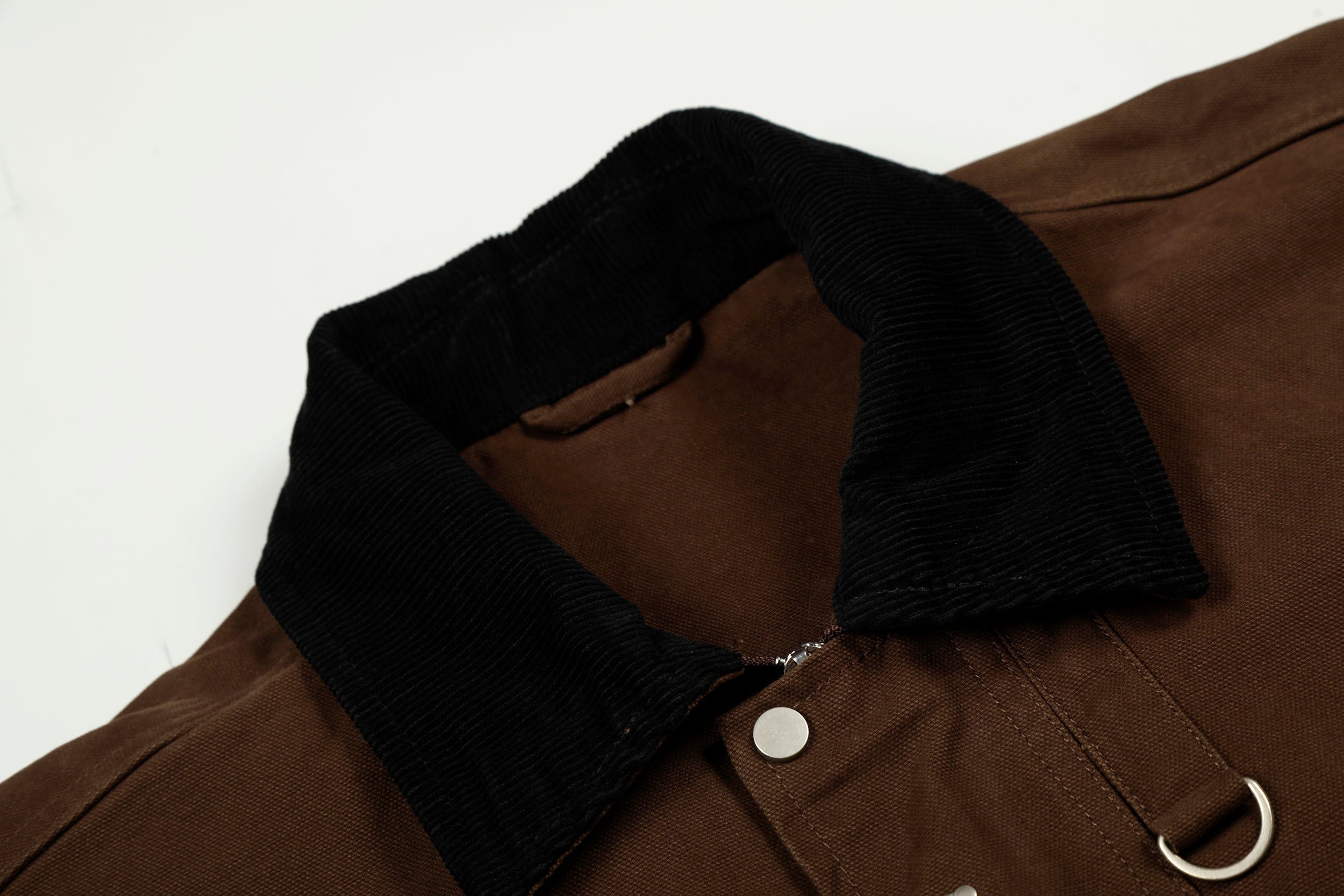 Metal Toggle Cotton Work Jacket | Utility Streetwear