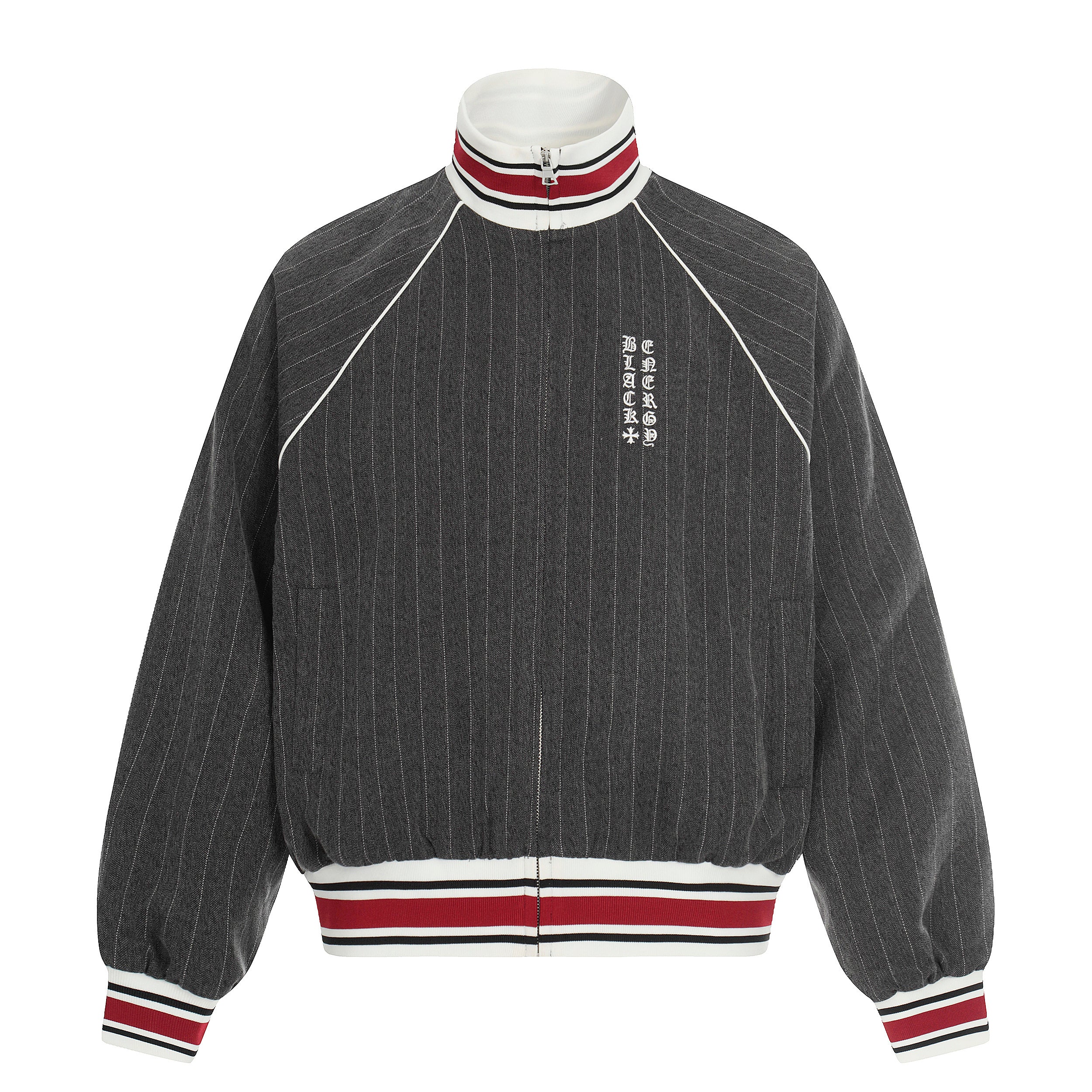 Pinstripe Track Zip Jacket | Retro Athletic Streetwear