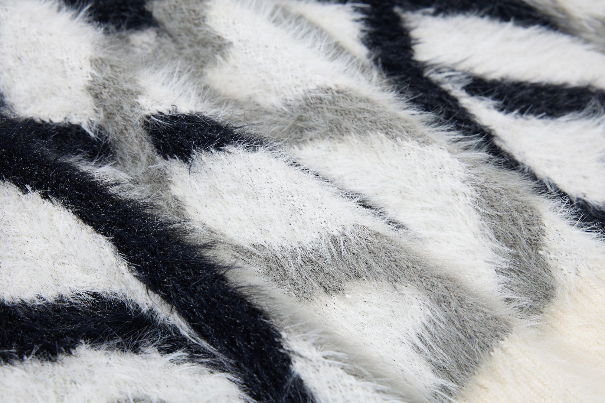 Abstract Flame Pattern Faux-Fur Zip Hoodie | Streetwear