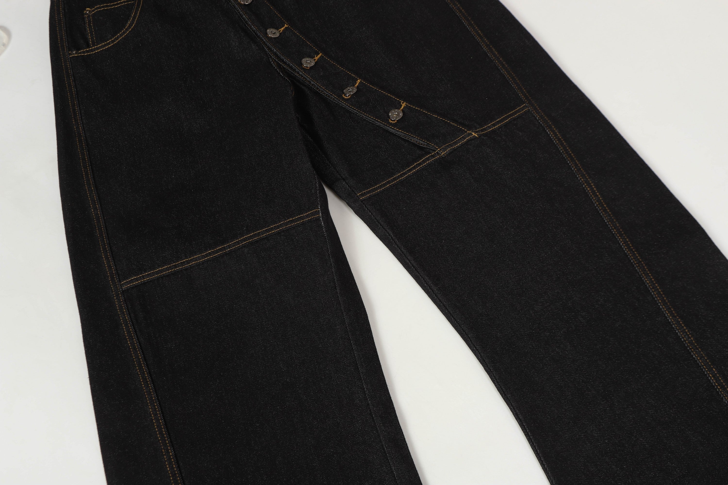 Asymmetric Button Wide-Leg Balloon Denim Pants | SEAKOFF