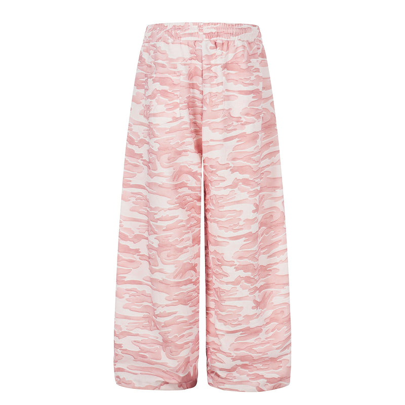 Pink Camo Wide-Leg Sweatpants | Oversized Streetwear Pants