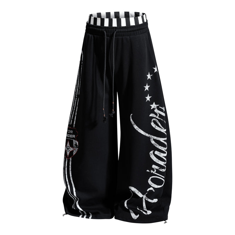 Omirad American Varsity Wide-Leg Sweatpants | Streetwear