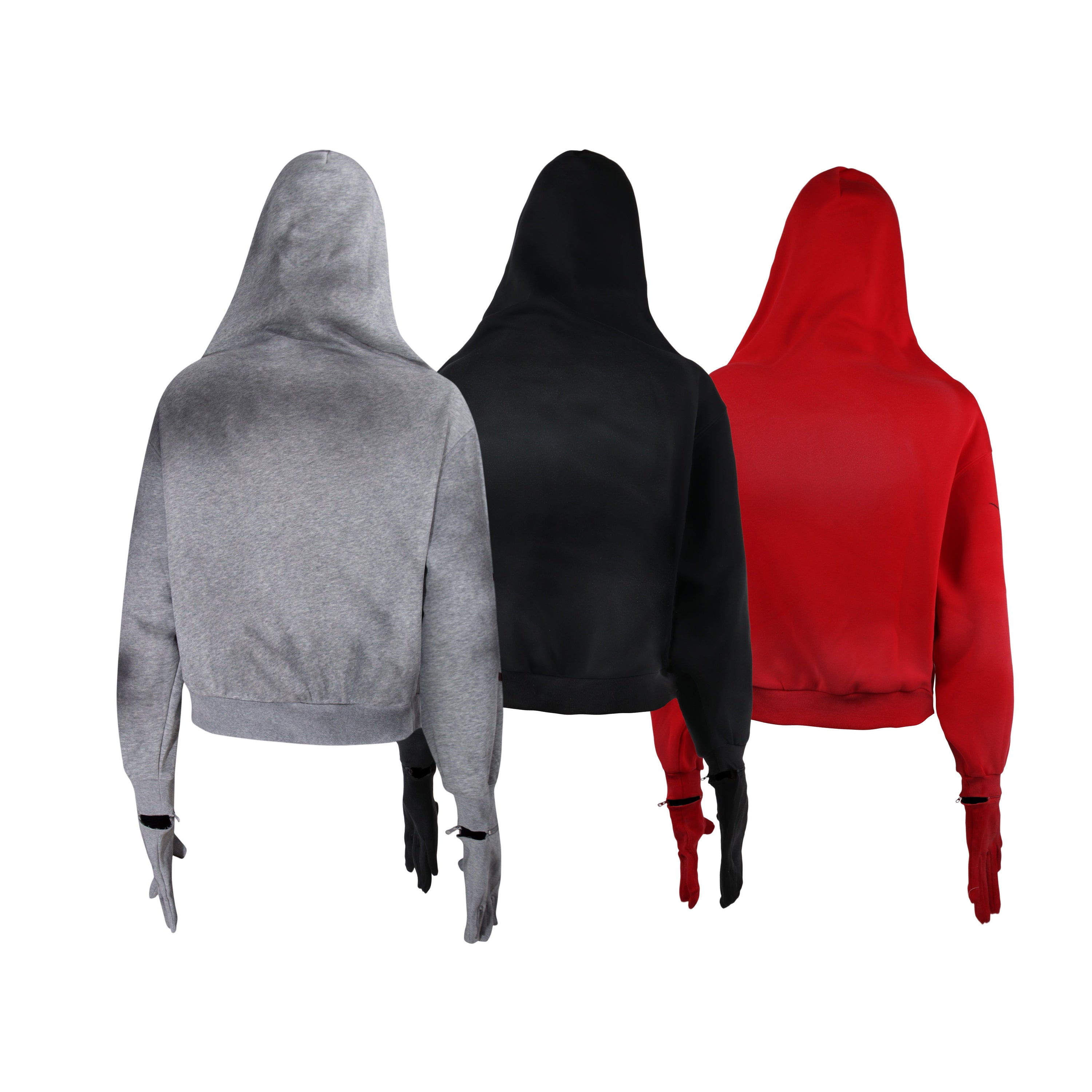 Omirad Full-Zip Masked Hoodie | Gothic Streetwear with Glove Cuffs