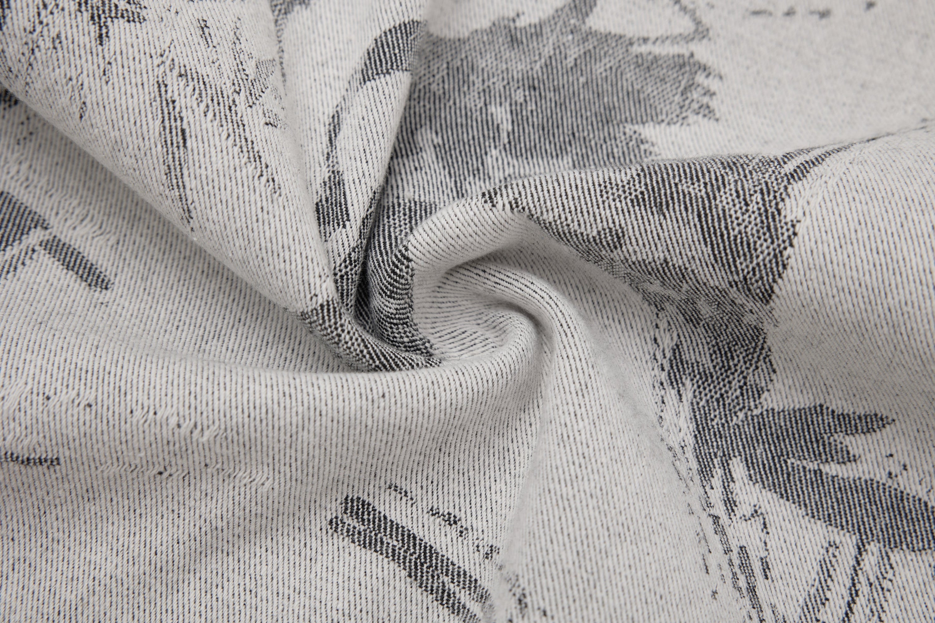 Ink-Wash Print Wide-Leg Pants | Abstract Brushstroke Denim