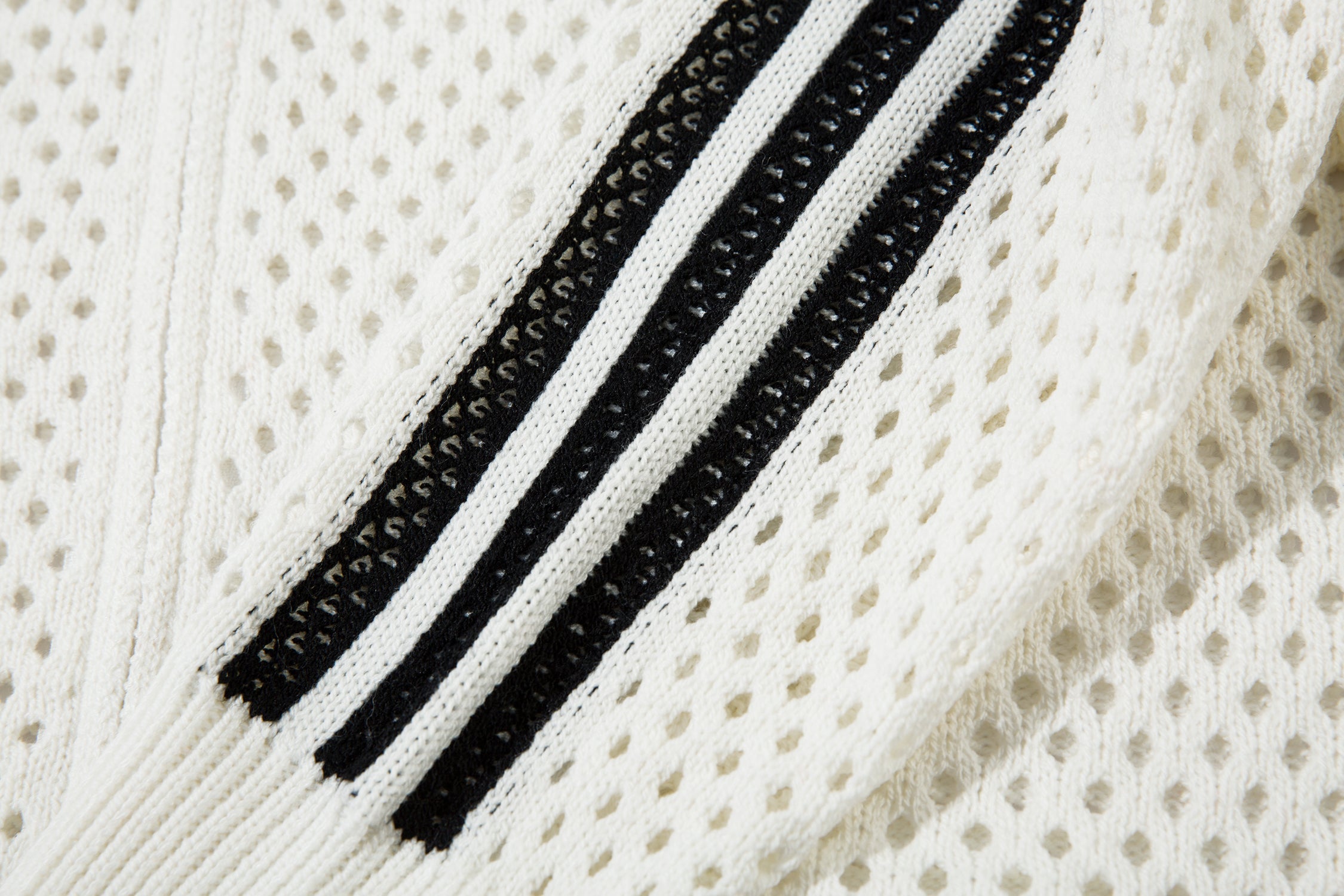 Omirad Striped Mesh Zip-Up Jacket | Sporty Open-Knit Layer