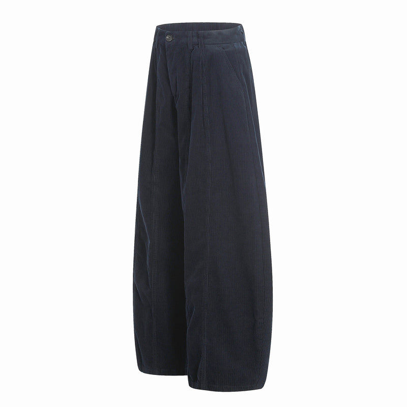 Omirad Wide-Leg Corduroy Pants | 100% Cotton Pleated Trousers