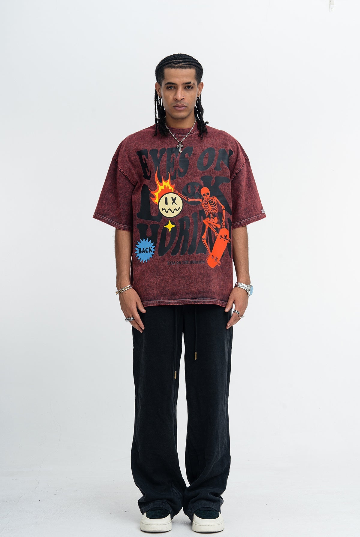 Omirad Eyes on the Horizon Skate Graphic Tee | Vintage Wash