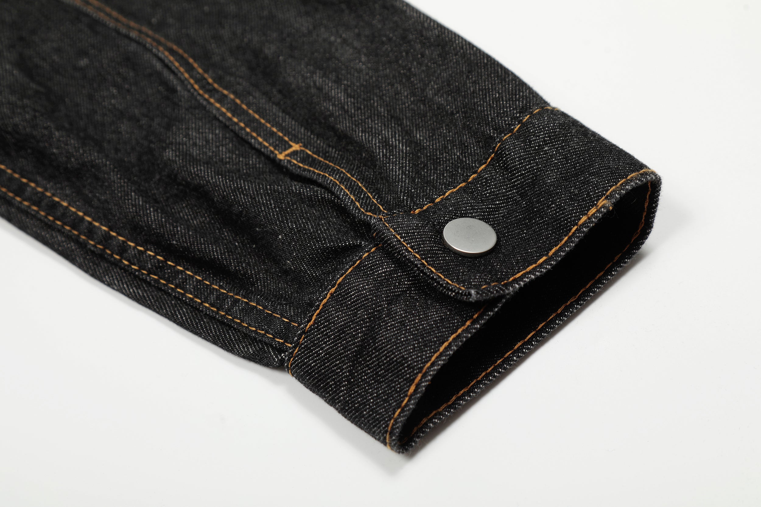 Omirad Raw Black Cropped Denim Jacket | Contrast Stitch