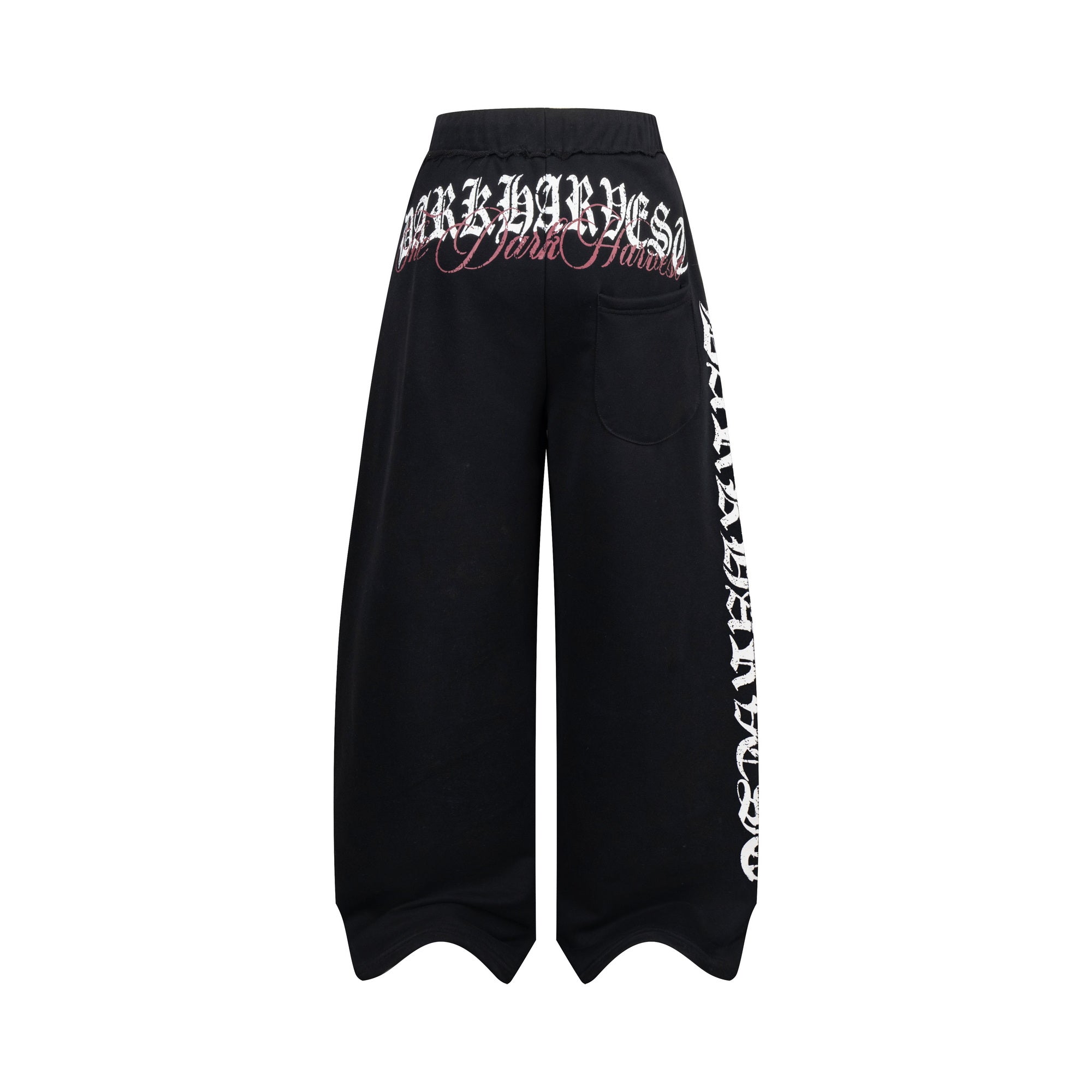 Gothic Wide-Leg Wave-Hem Sweatpants | Bold Streetwear