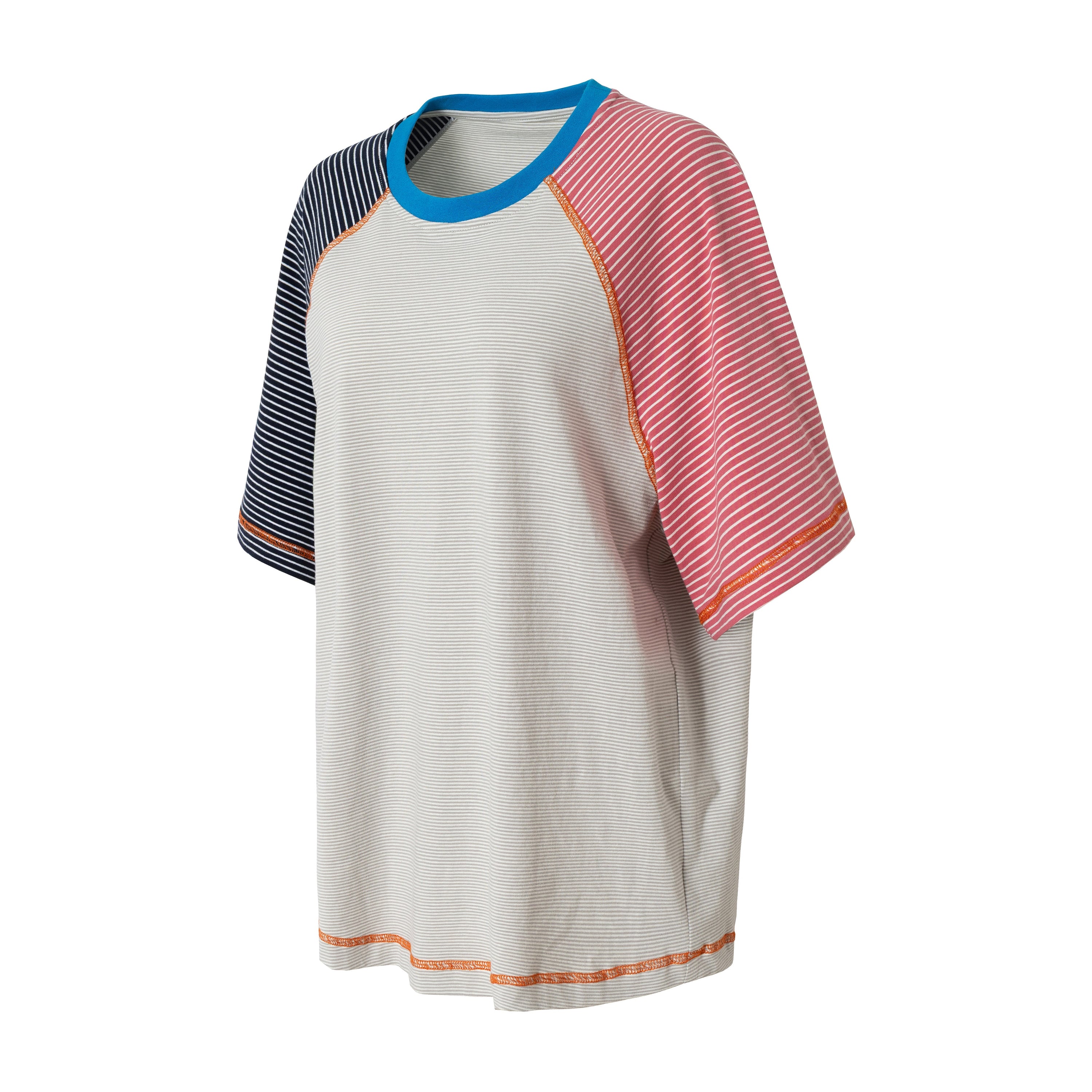 Color Block Contrast Stripe Raglan T-Shirt | Relaxed Fit