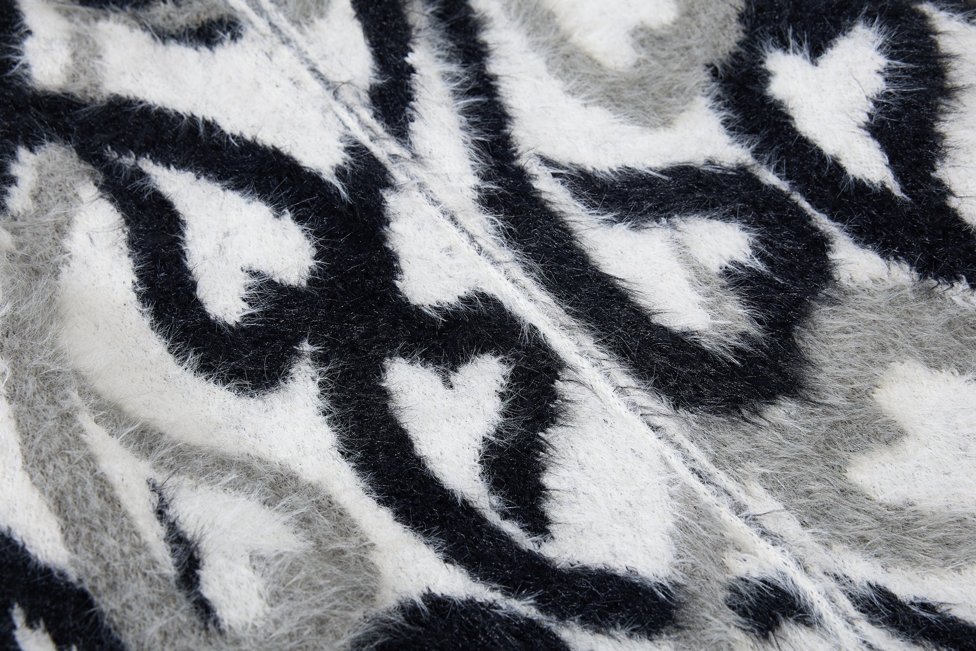 Abstract Flame Pattern Faux-Fur Zip Hoodie | Streetwear