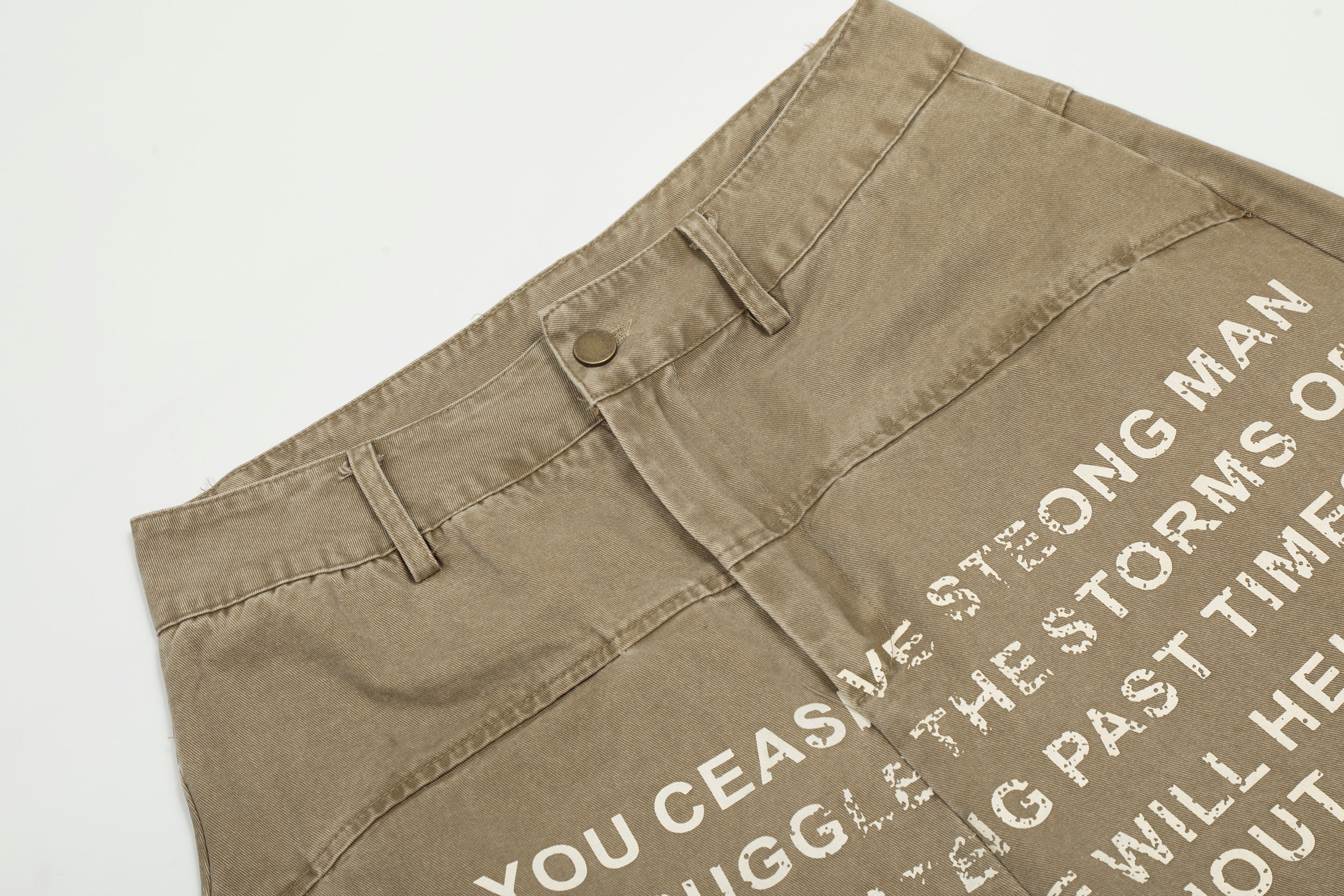 Omirad Text-Print Vintage Wide-Leg Pants | 100% Cotton